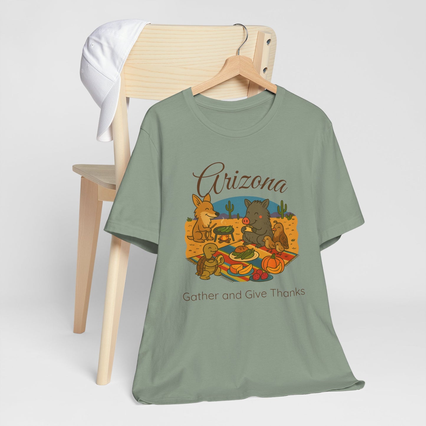 Thanksgiving Arizona Tee, Unisex T-Shirt, Fall Gather & Give Thanks Shirt, Nature Lover Gift, Casual Wear