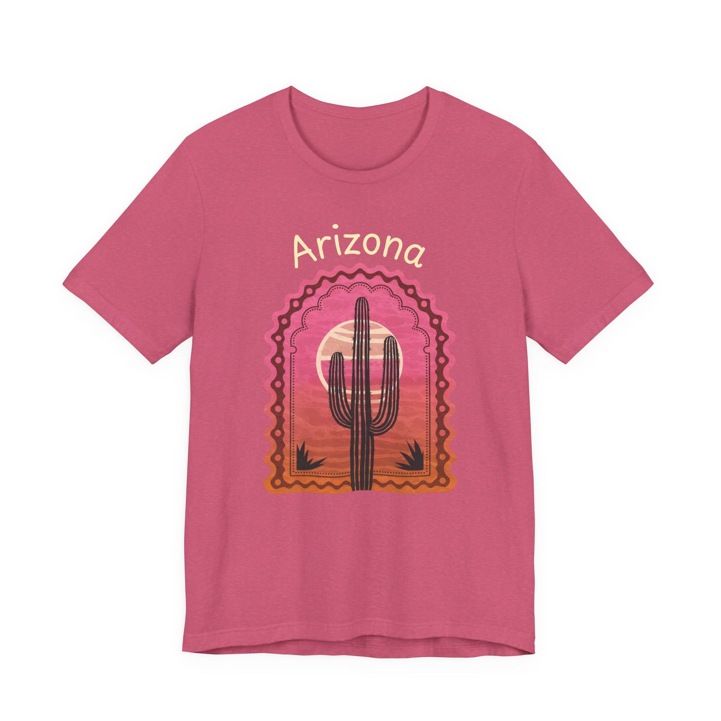 Desert Saguaro Sunset Graphic Tee for Nature Lovers, Boho Summer Shirt, Gift for Adventurers, Vacation Wear, Casual Outfit