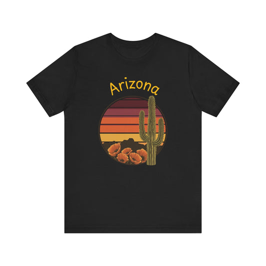 Arizona Sunset and Saguaro ,Desert Vibes Tee for Nature lovers