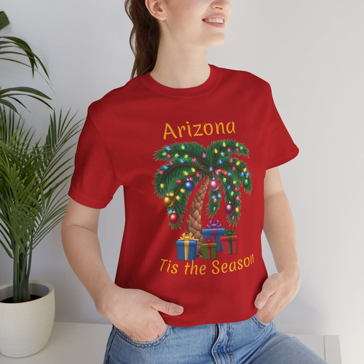 Arizona Holiday T-Shirt – "Tis the Season" Palm Tree  Holiday season Tee, Arizona souvenir