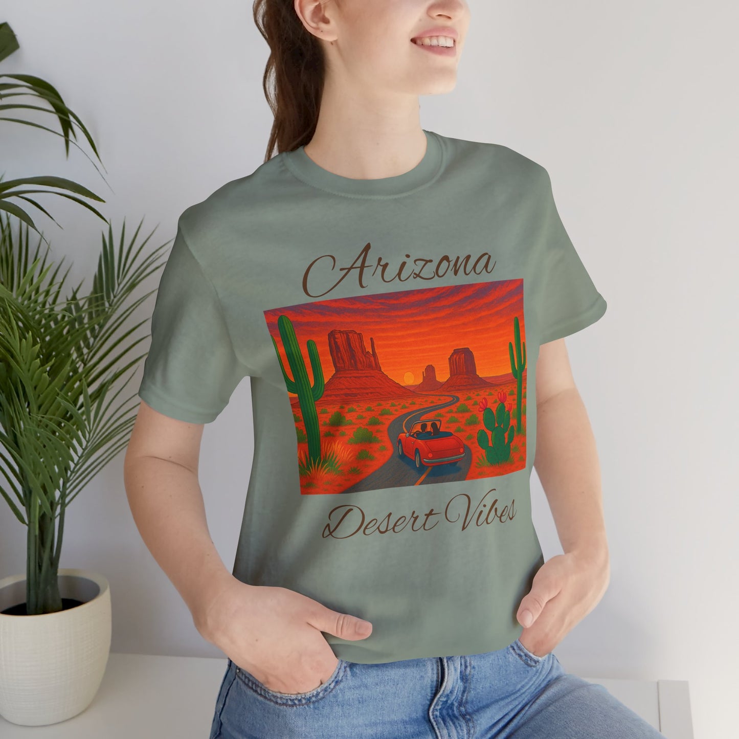 Arizona Desert Vibes Tee - Unisex Jersey Short Sleeve Tee, Vacation Shirt, Southwest Style T-Shirt, Travel Apparel, Gift for Nature Lovers