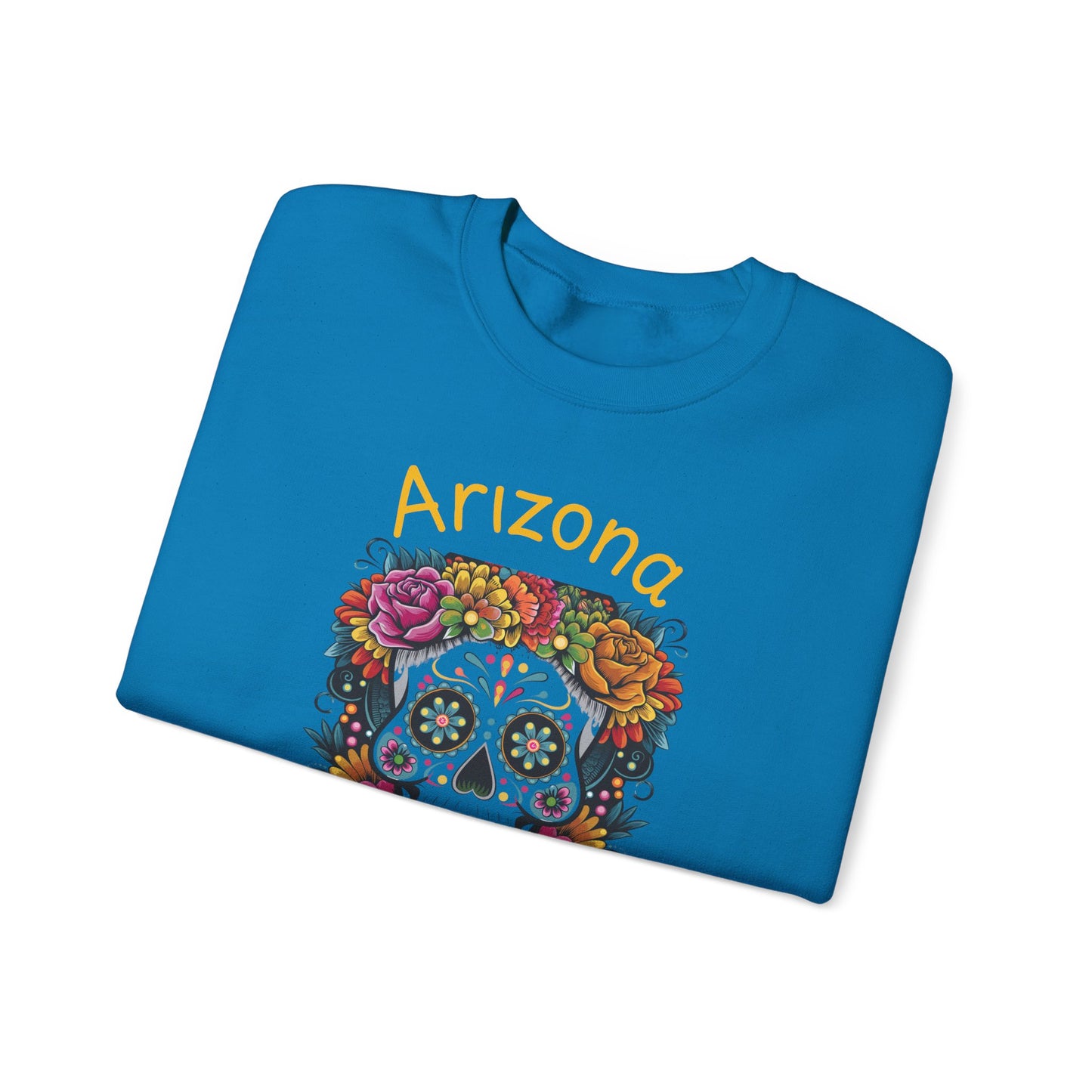 Arizona Día de Muertos Crewneck Sweatshirt | Cozy Unisex Apparel for DAy of the Dead Celebrations, Gifts, Homewear, Fall Fashion, Halloween