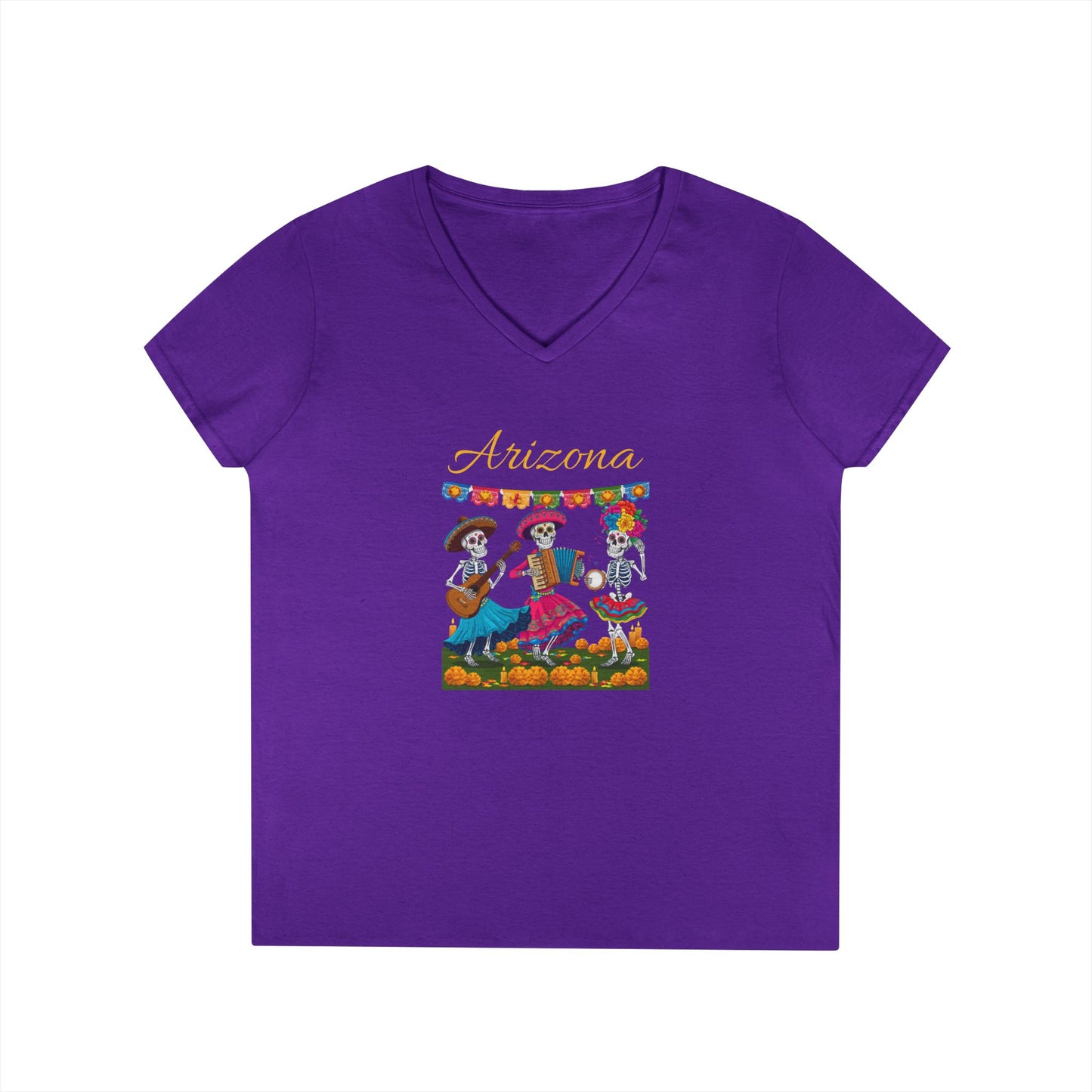 Skeletons Day of the Dead V-Neck T-Shirt