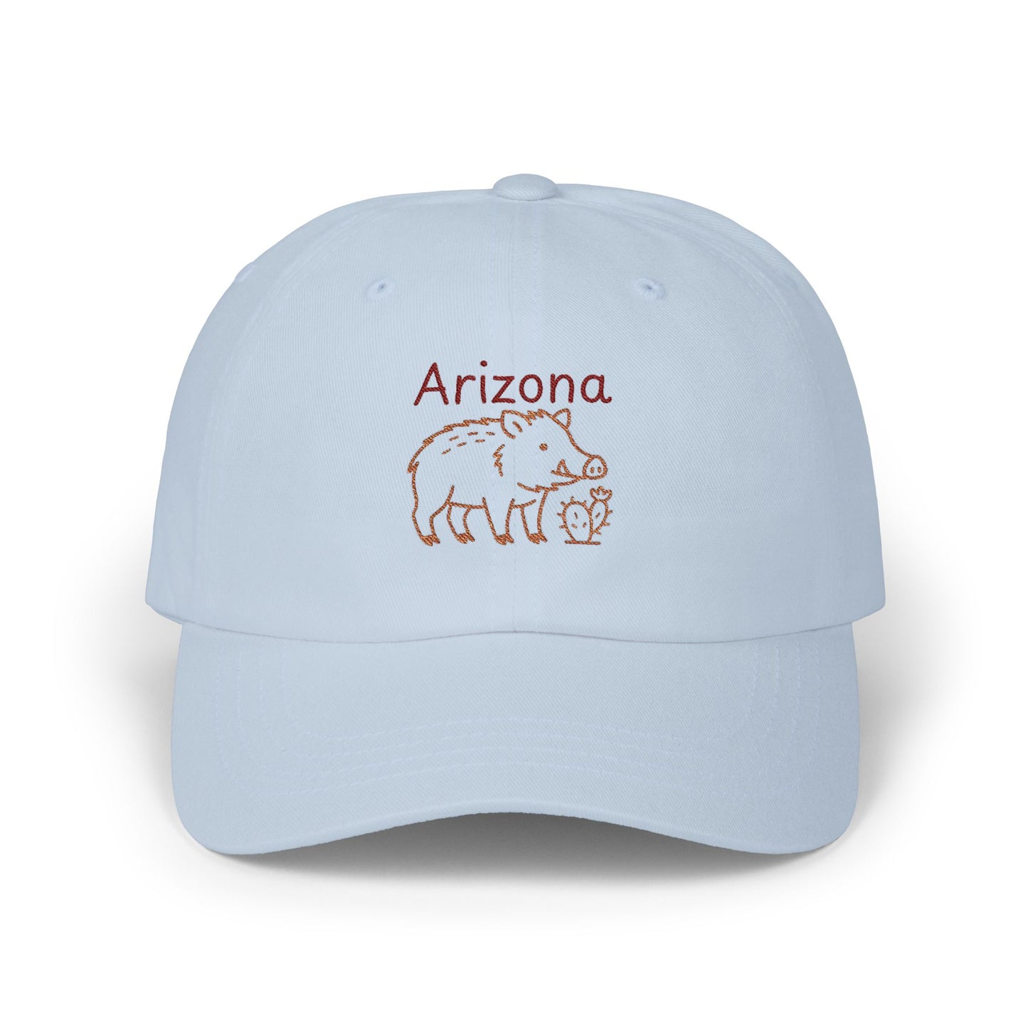 Arizona Javelina and cactus Embroidered Classic Dad Cap | Casual Summer Hat, Gift for Him, Outdoor Adventures, Travel, Fashion Accessory