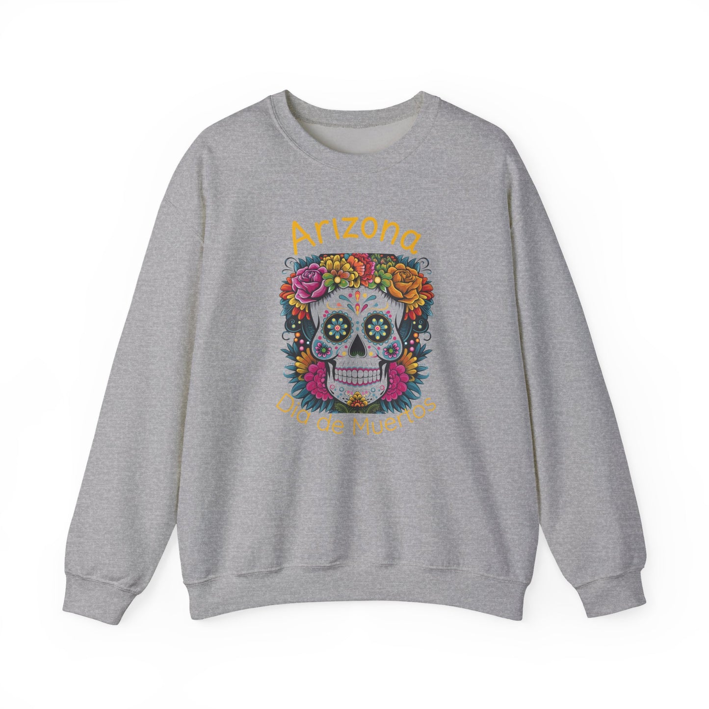 Arizona Día de Muertos Crewneck Sweatshirt | Cozy Unisex Apparel for DAy of the Dead Celebrations, Gifts, Homewear, Fall Fashion, Halloween