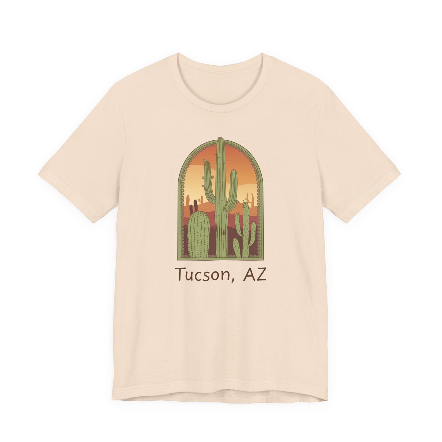 Desert Sunset Tee, Tucson Cactus Shirt, Unisex Short Sleeve, Gifts for Nature Lovers, Southwest Apparel, Travel Souvenir