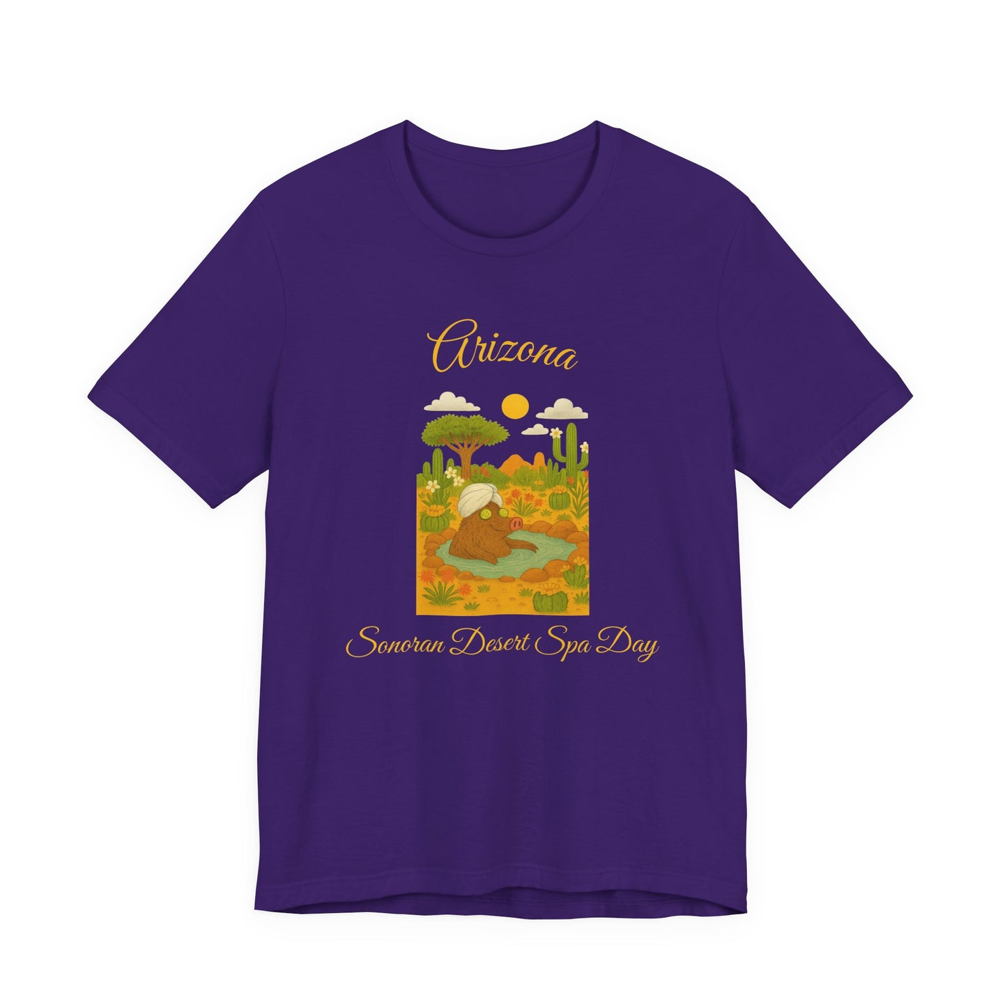 Arizona Sonoran Desert  Javelina Spa Day Souvenir Tee, Unisex Short Sleeve Shirt, Nature Lover Gift, Holiday Casual Wear, Adventure T-Shirt, Summer Travel Souvenir