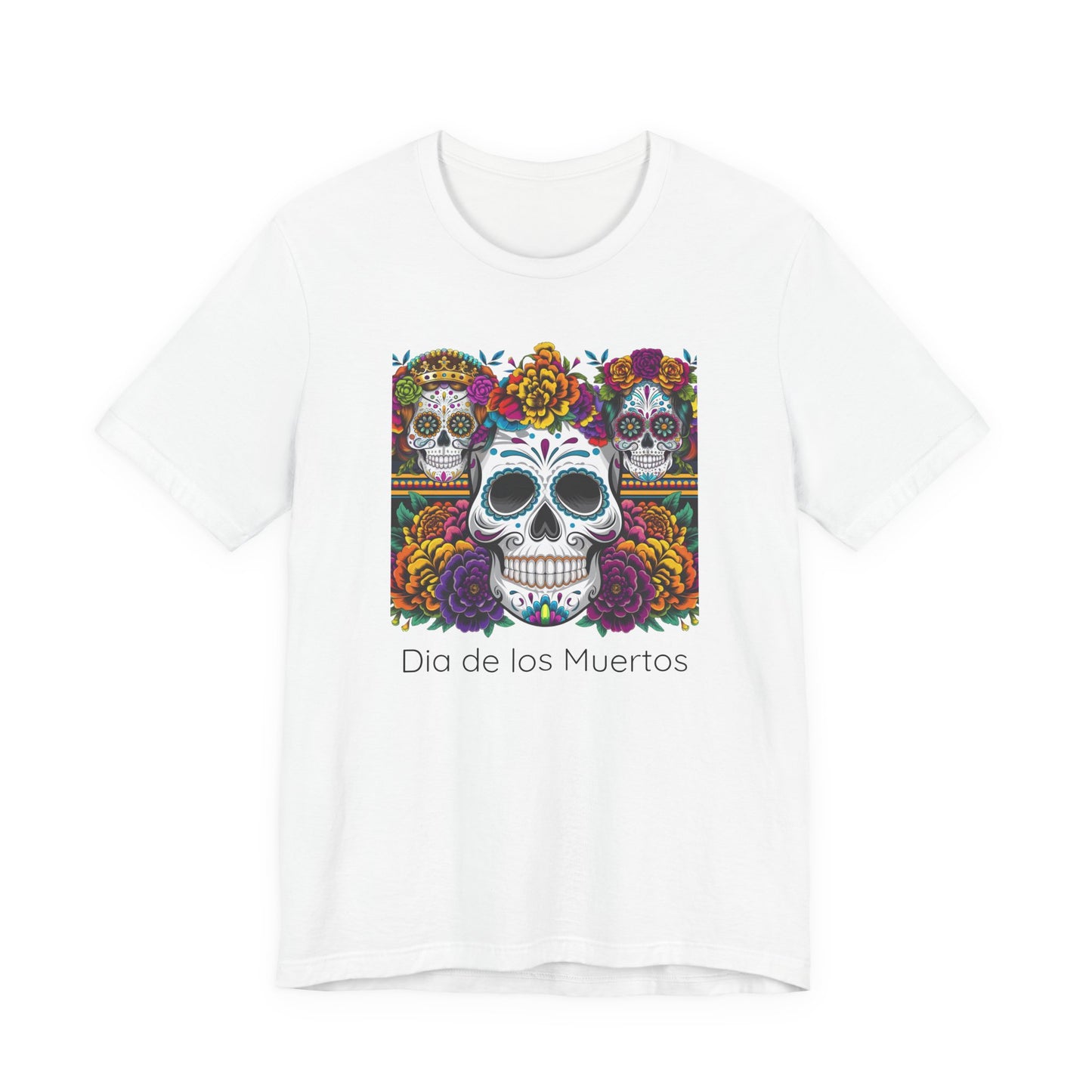 Dia de los Muertos Unisex Short Sleeve Tee, Sugar Skull Shirt, Halloween Apparel, Day of the Dead, Celebration T-Shirt