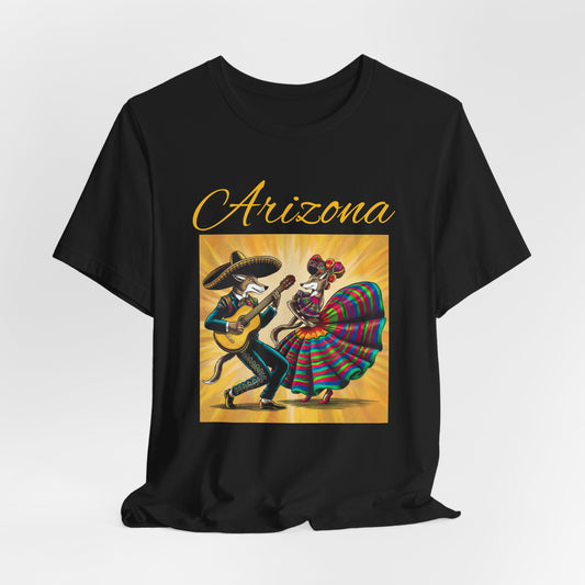 Arizona Fiesta Unisex Jersey Tee - Celebratory T-Shirt for Culture Lovers, Perfect for Parties, Gifts, Summer Festivals, and Day of the Dead