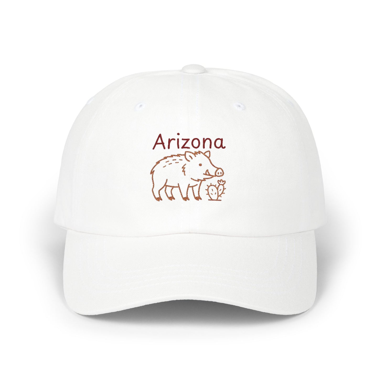 Arizona Javelina and cactus Embroidered Classic Dad Cap | Casual Summer Hat, Gift for Him, Outdoor Adventures, Travel, Fashion Accessory
