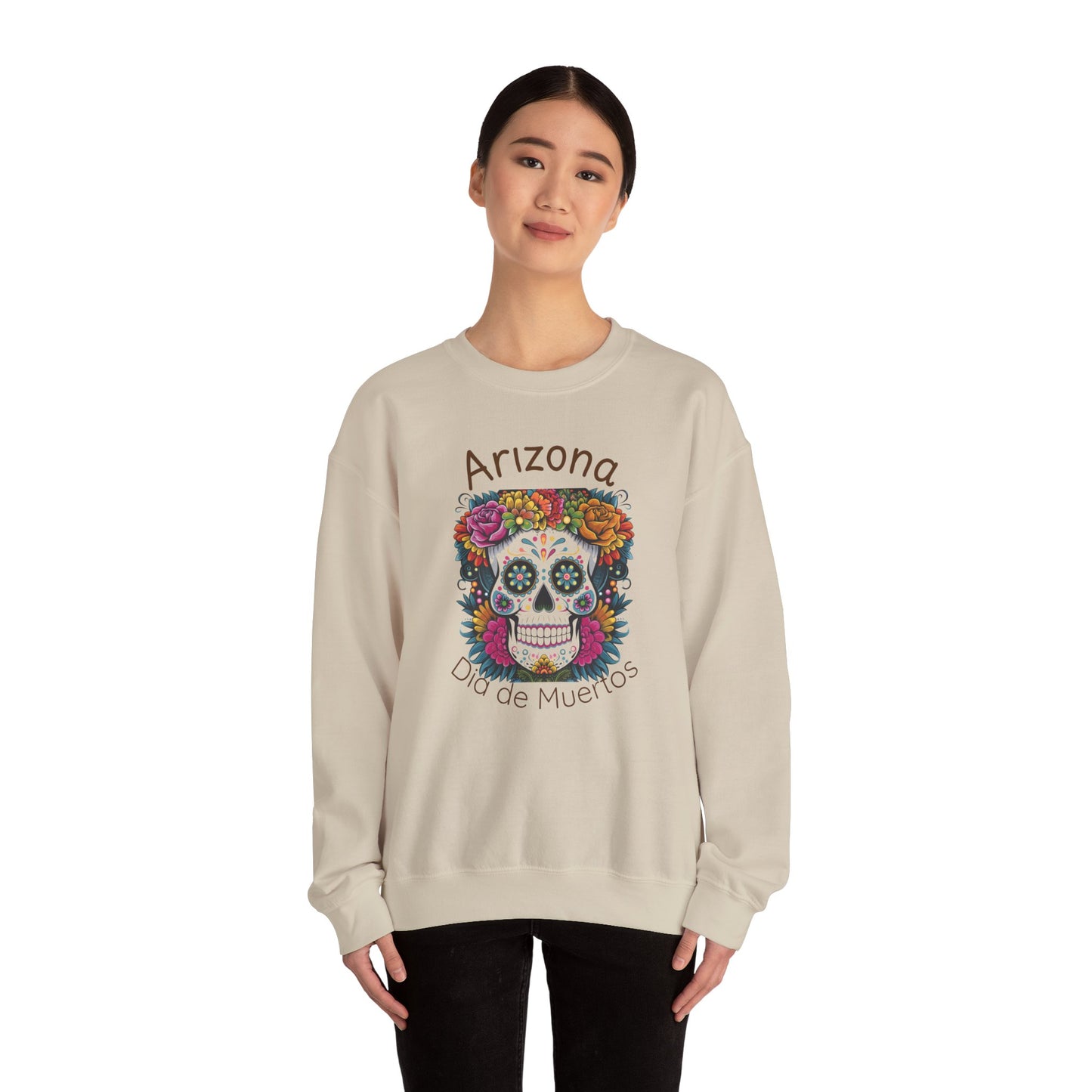 Arizona Día de Muertos Crewneck Sweatshirt | Cozy Unisex Apparel for DAy of the Dead Celebrations, Gifts, Homewear, Fall Fashion, Halloween