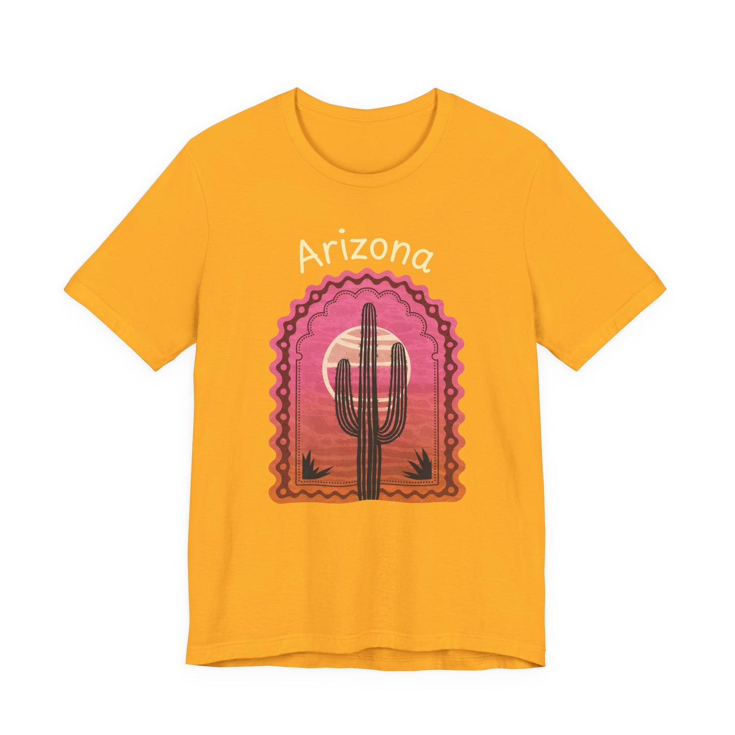 Desert Saguaro Sunset Graphic Tee for Nature Lovers, Boho Summer Shirt, Gift for Adventurers, Vacation Wear, Casual Outfit