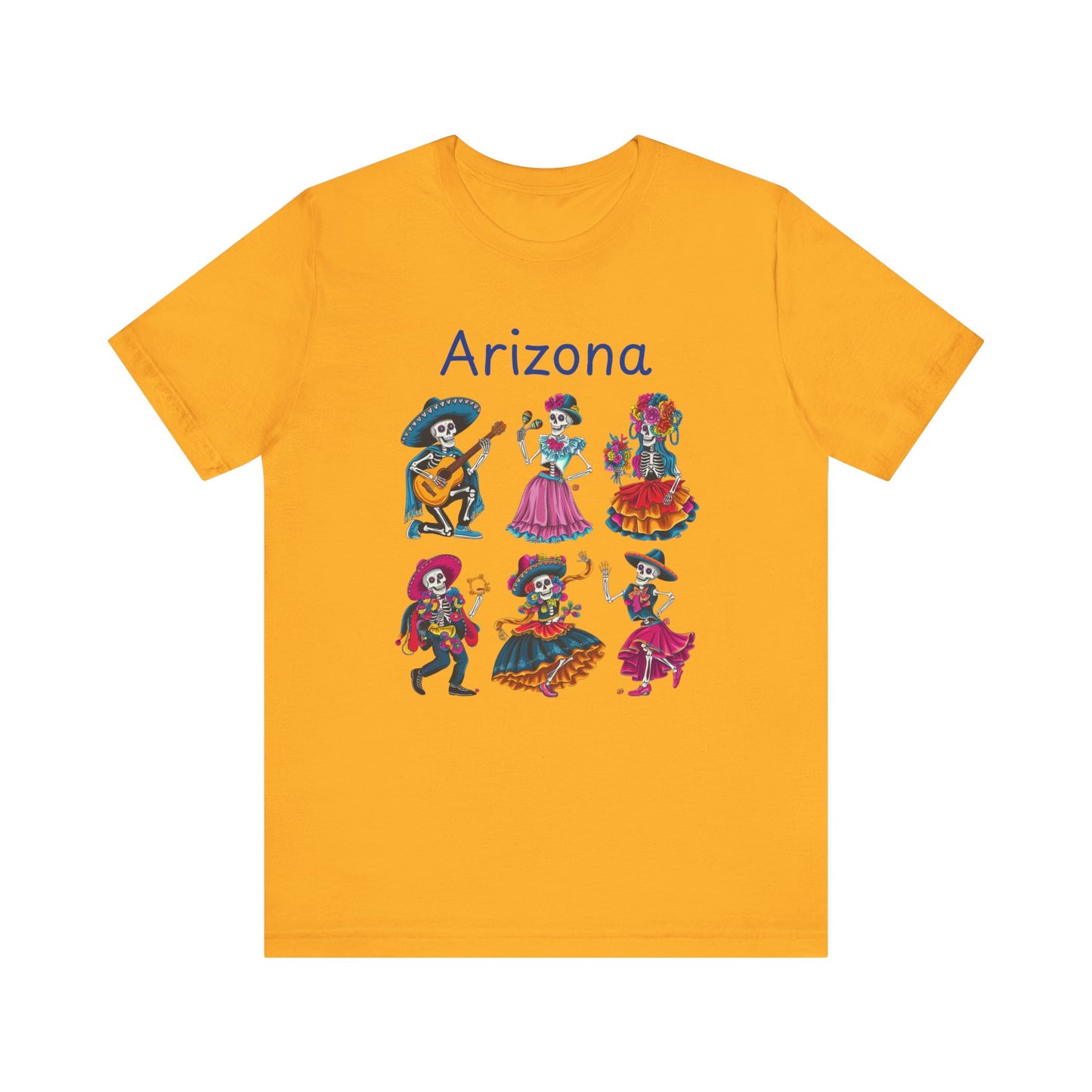 Day of the Dead Inspired Tee, Arizona Theme T-Shirt, Unisex Graphic Tee, Halloween Style Top, Mexican  Festival Wear
