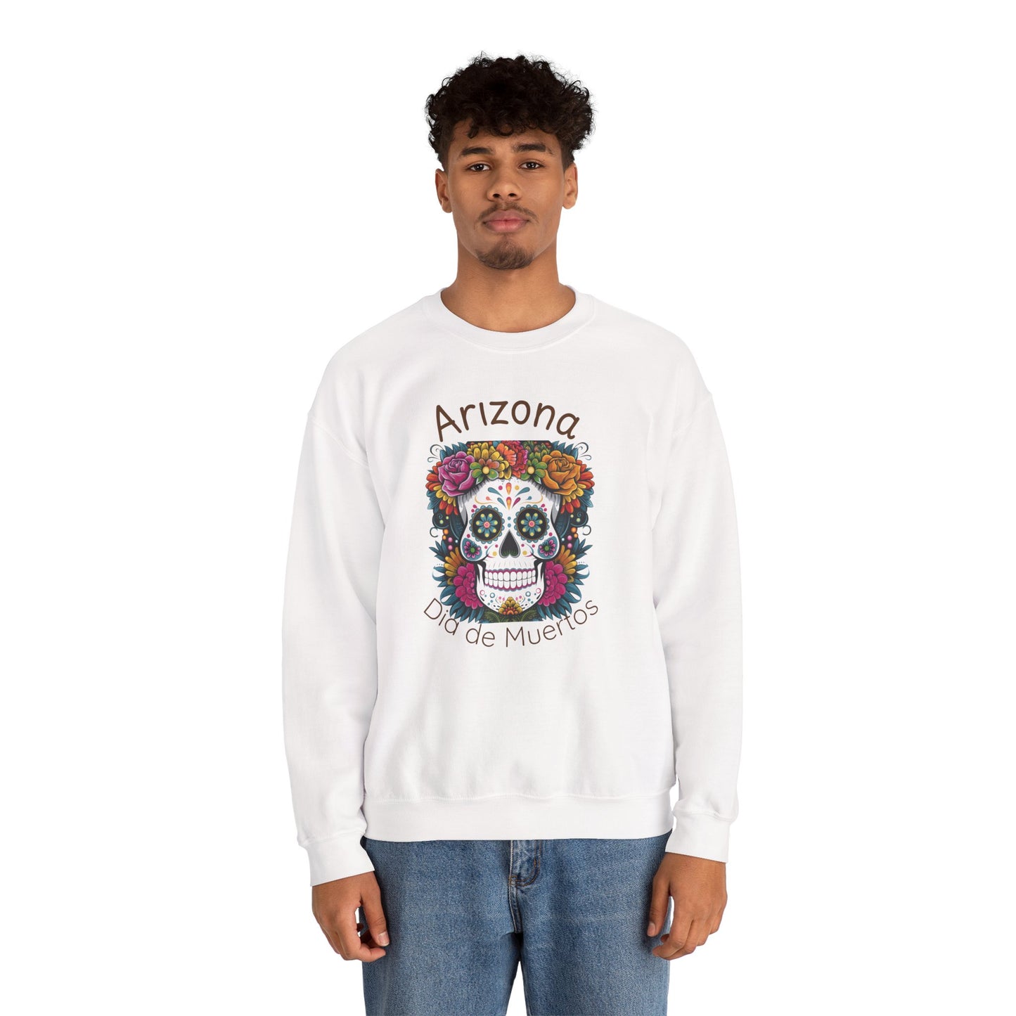 Arizona Día de Muertos Crewneck Sweatshirt | Cozy Unisex Apparel for DAy of the Dead Celebrations, Gifts, Homewear, Fall Fashion, Halloween