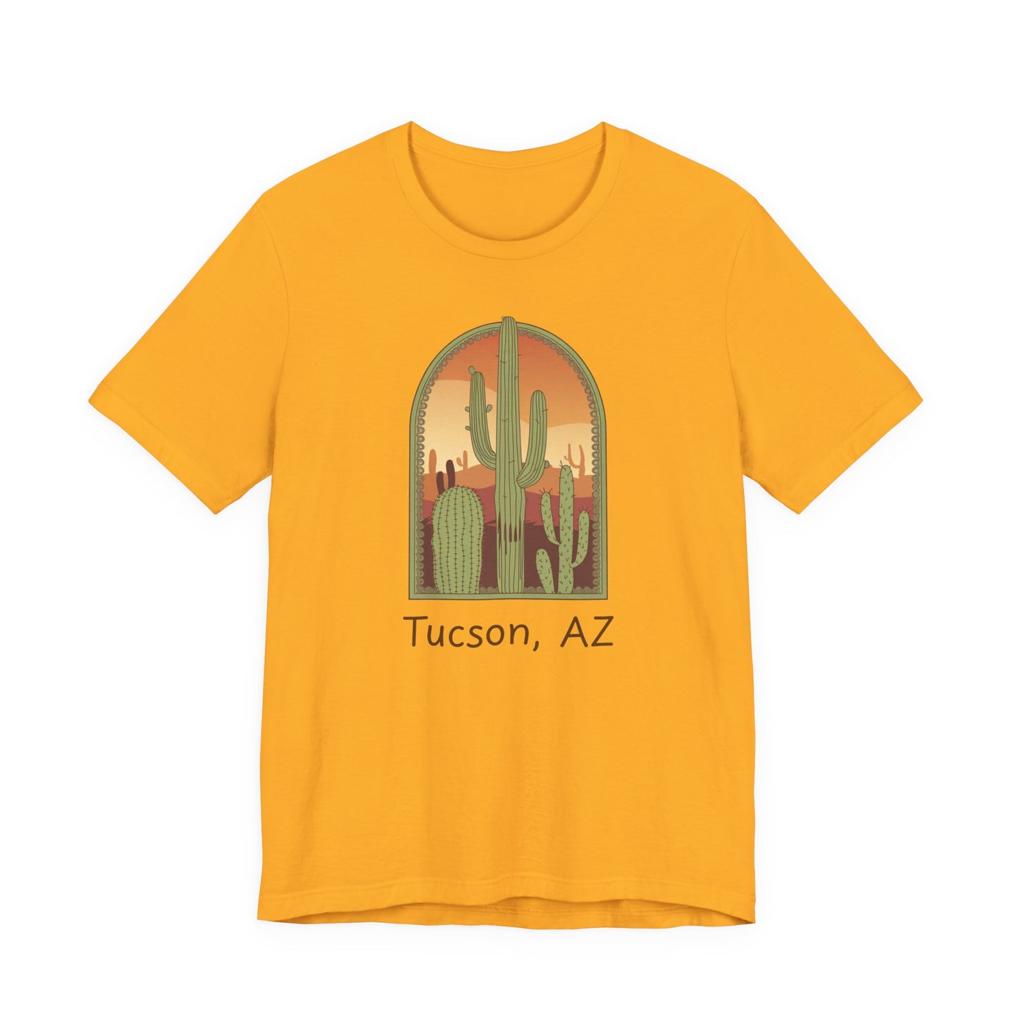 Desert Sunset Tee, Tucson Cactus Shirt, Unisex Short Sleeve, Gifts for Nature Lovers, Southwest Apparel, Travel Souvenir