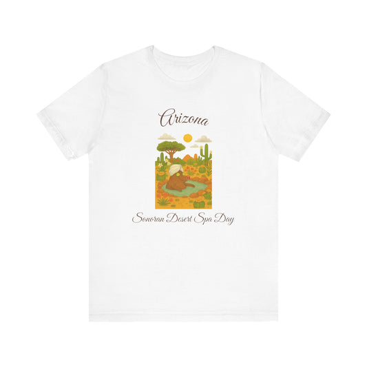 Arizona Sonoran Desert  Javelina Spa Day Souvenir Tee, Unisex Short Sleeve Shirt, Nature Lover Gift, Holiday Casual Wear, Adventure T-Shirt, Summer Travel Souvenir