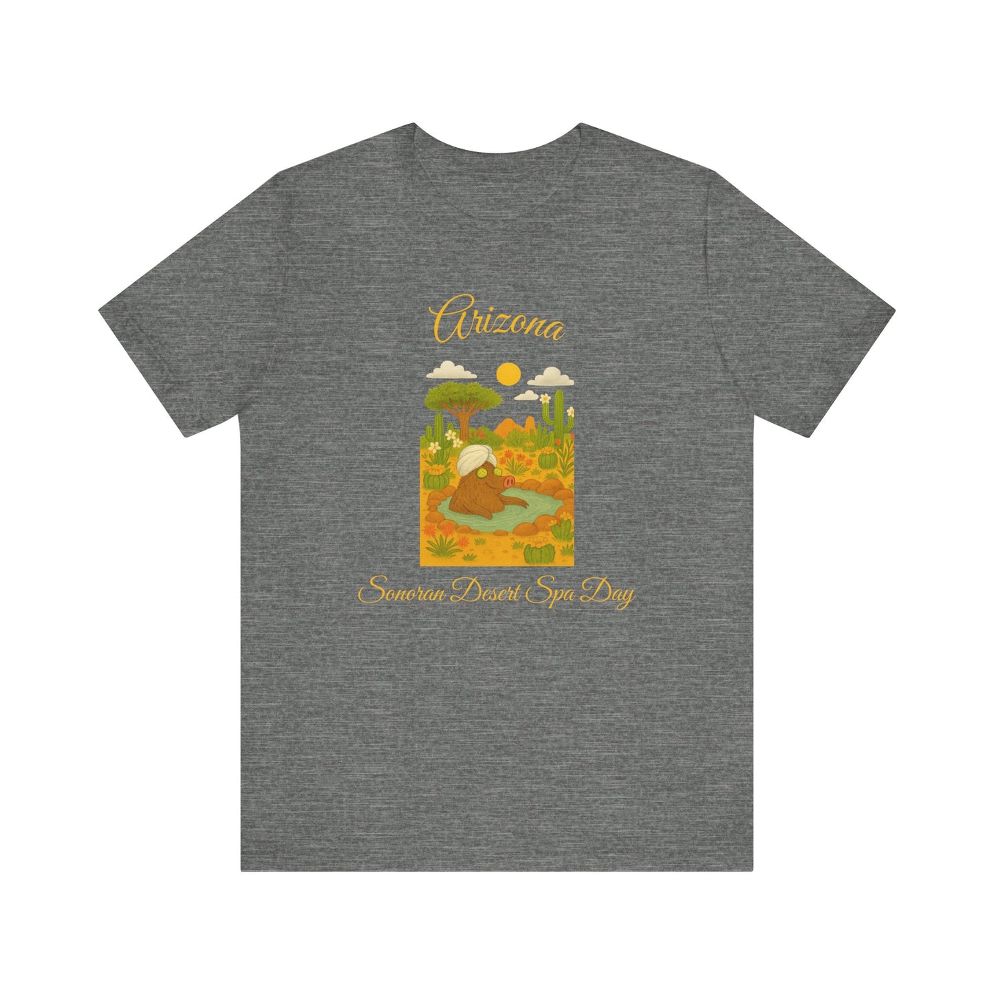 Arizona Sonoran Desert  Javelina Spa Day Souvenir Tee, Unisex Short Sleeve Shirt, Nature Lover Gift, Holiday Casual Wear, Adventure T-Shirt, Summer Travel Souvenir