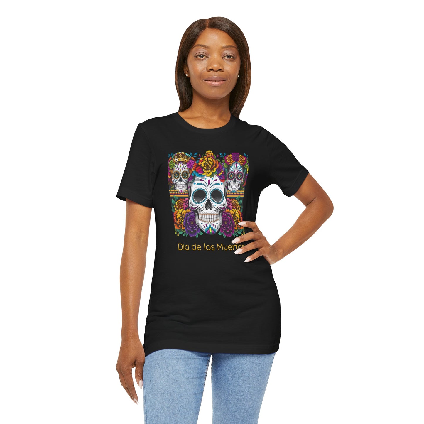 Dia de los Muertos Unisex Short Sleeve Tee, Sugar Skull Shirt, Halloween Apparel, Day of the Dead, Celebration T-Shirt