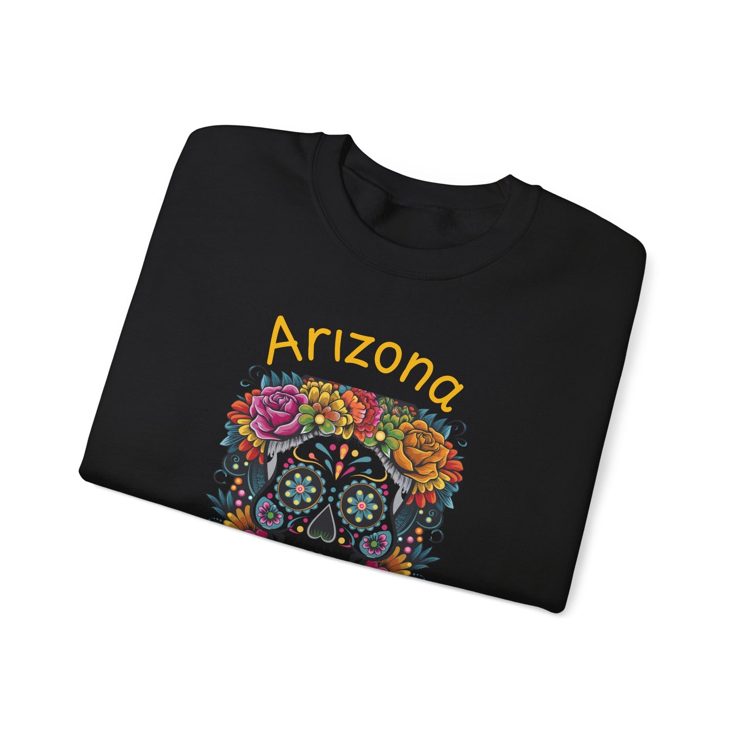 Arizona Día de Muertos Crewneck Sweatshirt | Cozy Unisex Apparel for DAy of the Dead Celebrations, Gifts, Homewear, Fall Fashion, Halloween