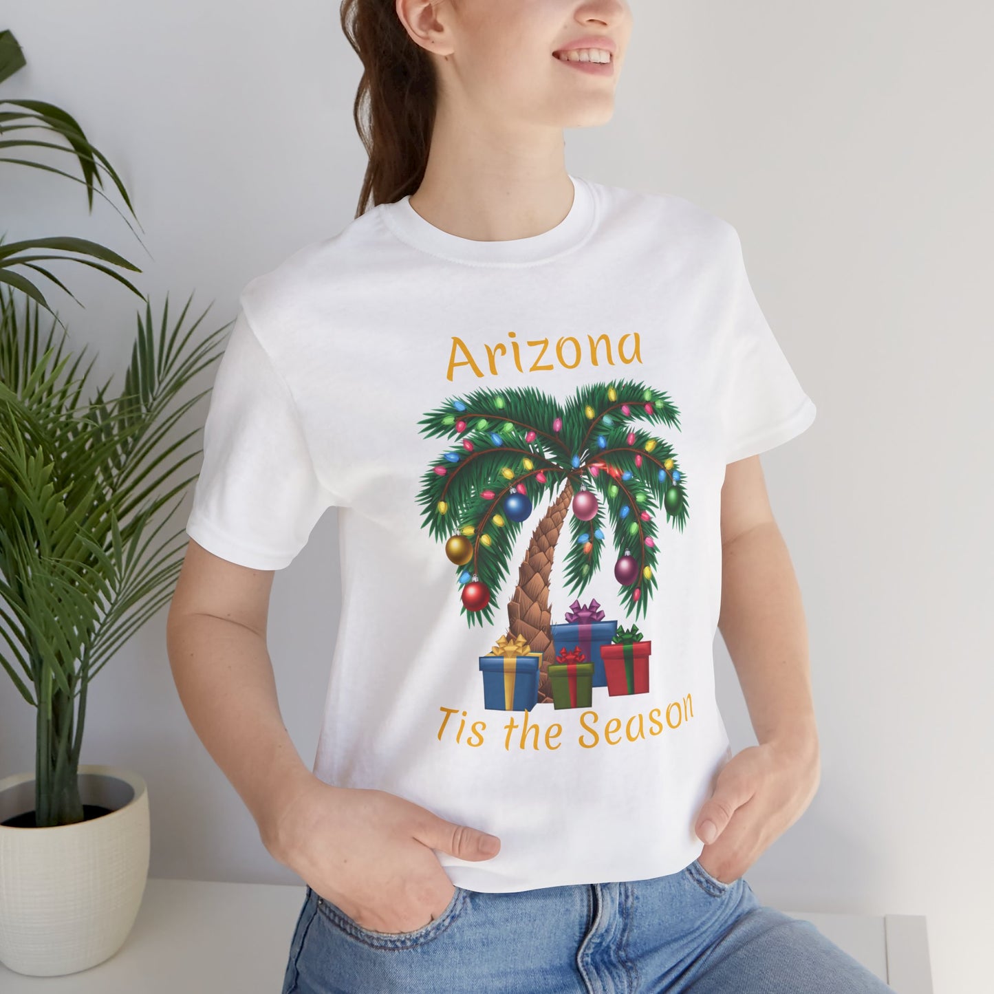 Arizona Holiday T-Shirt – "Tis the Season" Palm Tree  Holiday season Tee, Arizona souvenir