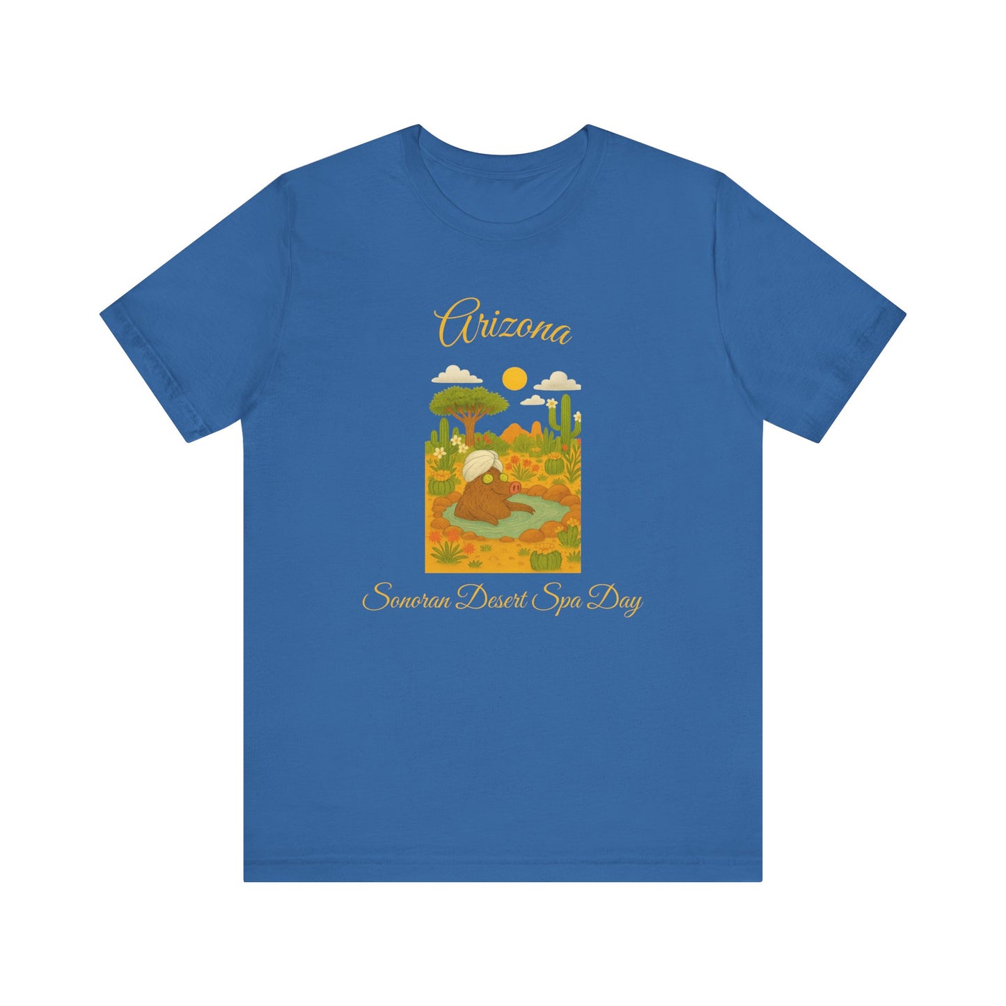 Arizona Sonoran Desert  Javelina Spa Day Souvenir Tee, Unisex Short Sleeve Shirt, Nature Lover Gift, Holiday Casual Wear, Adventure T-Shirt, Summer Travel Souvenir