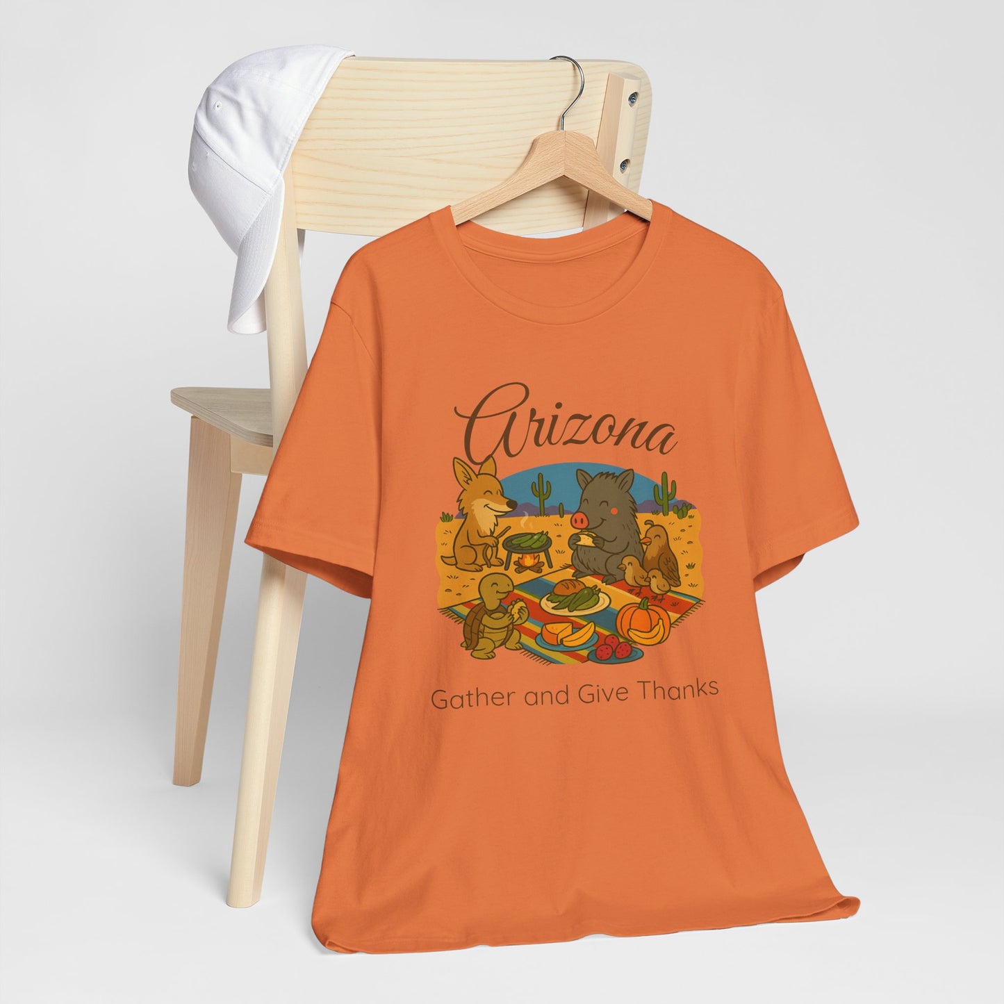 Thanksgiving Arizona Tee, Unisex T-Shirt, Fall Gather & Give Thanks Shirt, Nature Lover Gift, Casual Wear