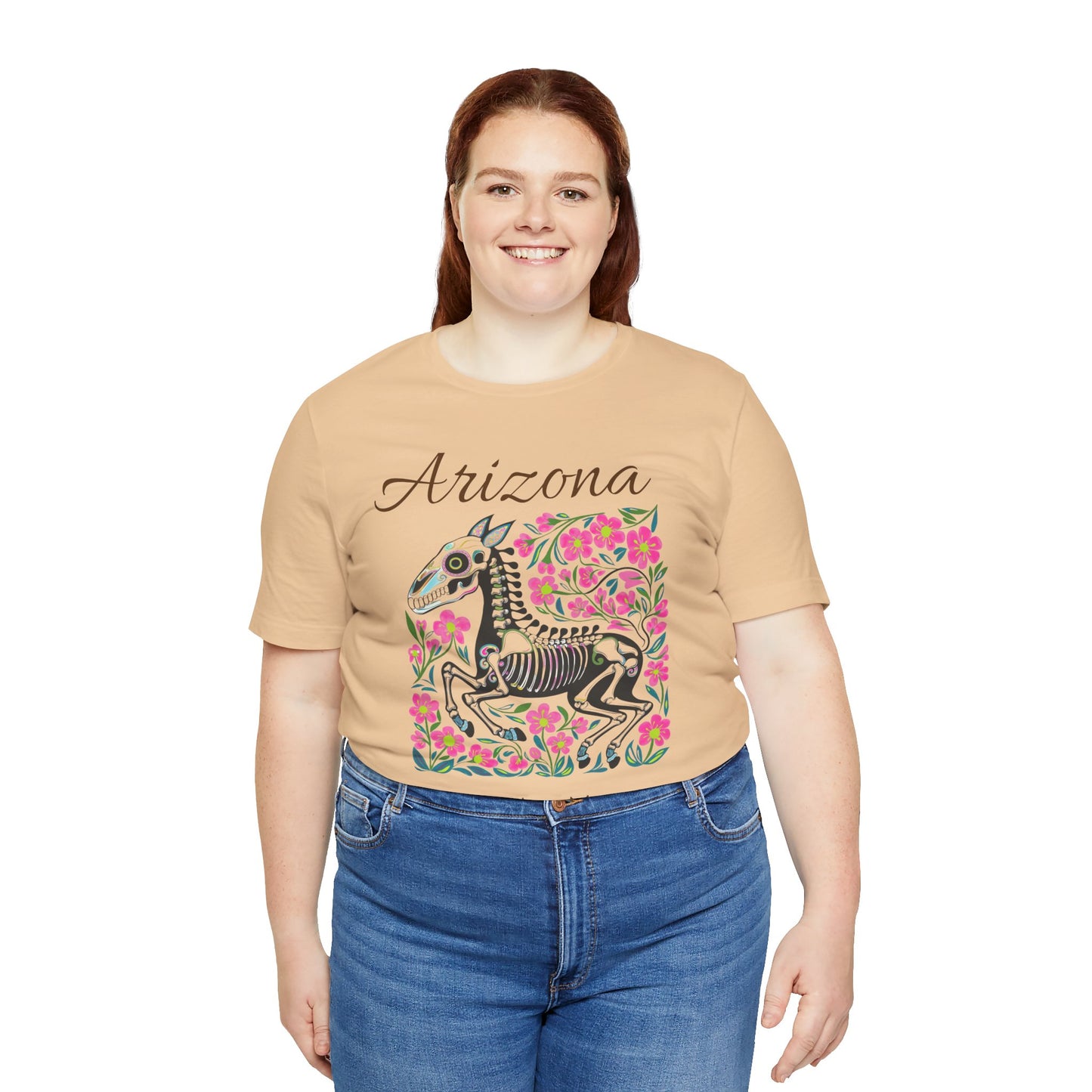 Dia de los Muertos Unisex Tee, Skull Art Shirt, Horse Skeleton,Arizona Gift, Fall Fashion, Halloween Celebration, Fiery Spirit