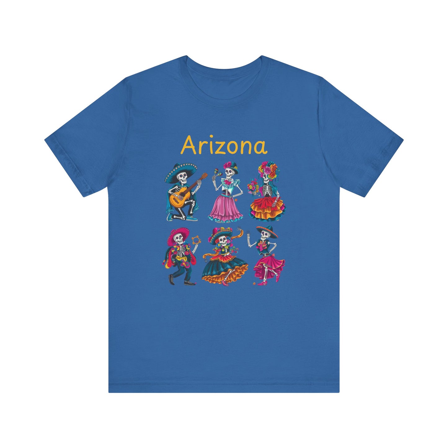 Day of the Dead Inspired Tee, Arizona Theme T-Shirt, Unisex Graphic Tee, Halloween Style Top, Mexican  Festival Wear