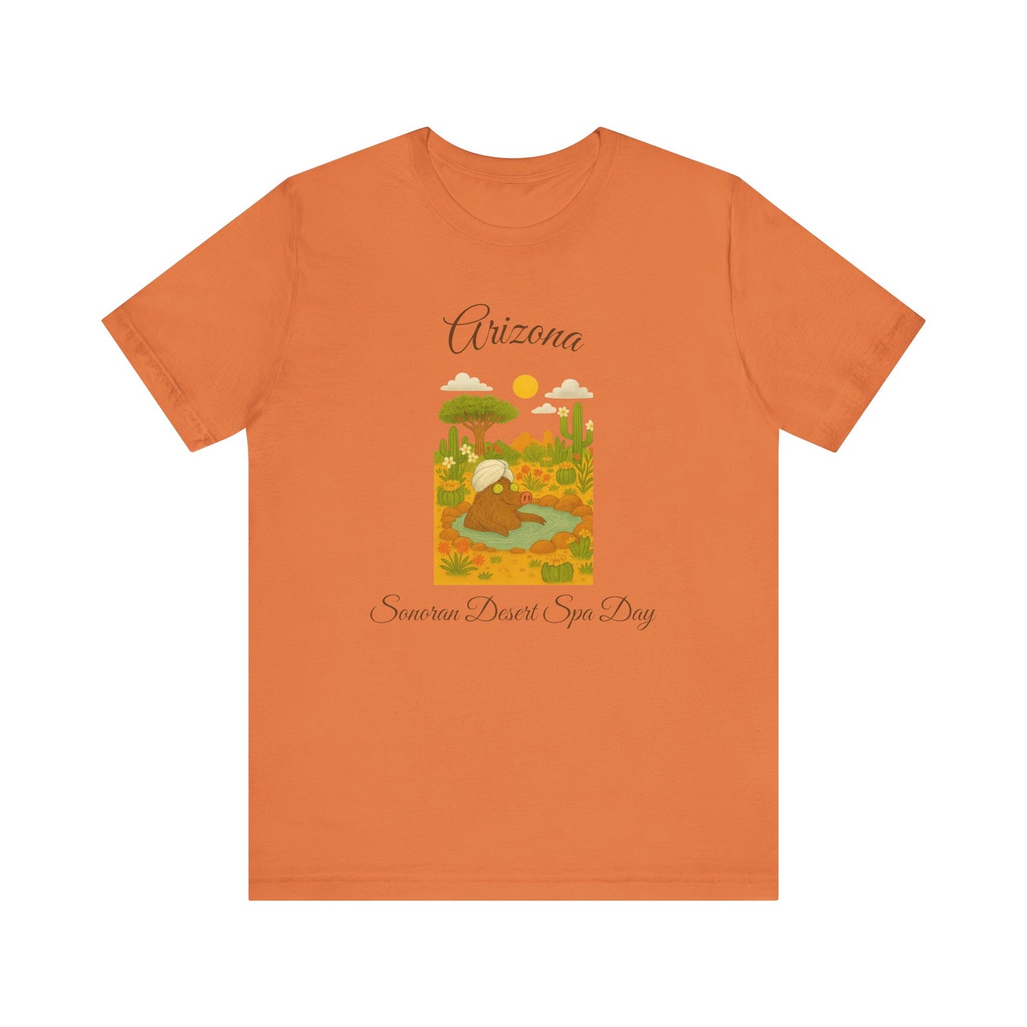 Arizona Sonoran Desert  Javelina Spa Day Souvenir Tee, Unisex Short Sleeve Shirt, Nature Lover Gift, Holiday Casual Wear, Adventure T-Shirt, Summer Travel Souvenir