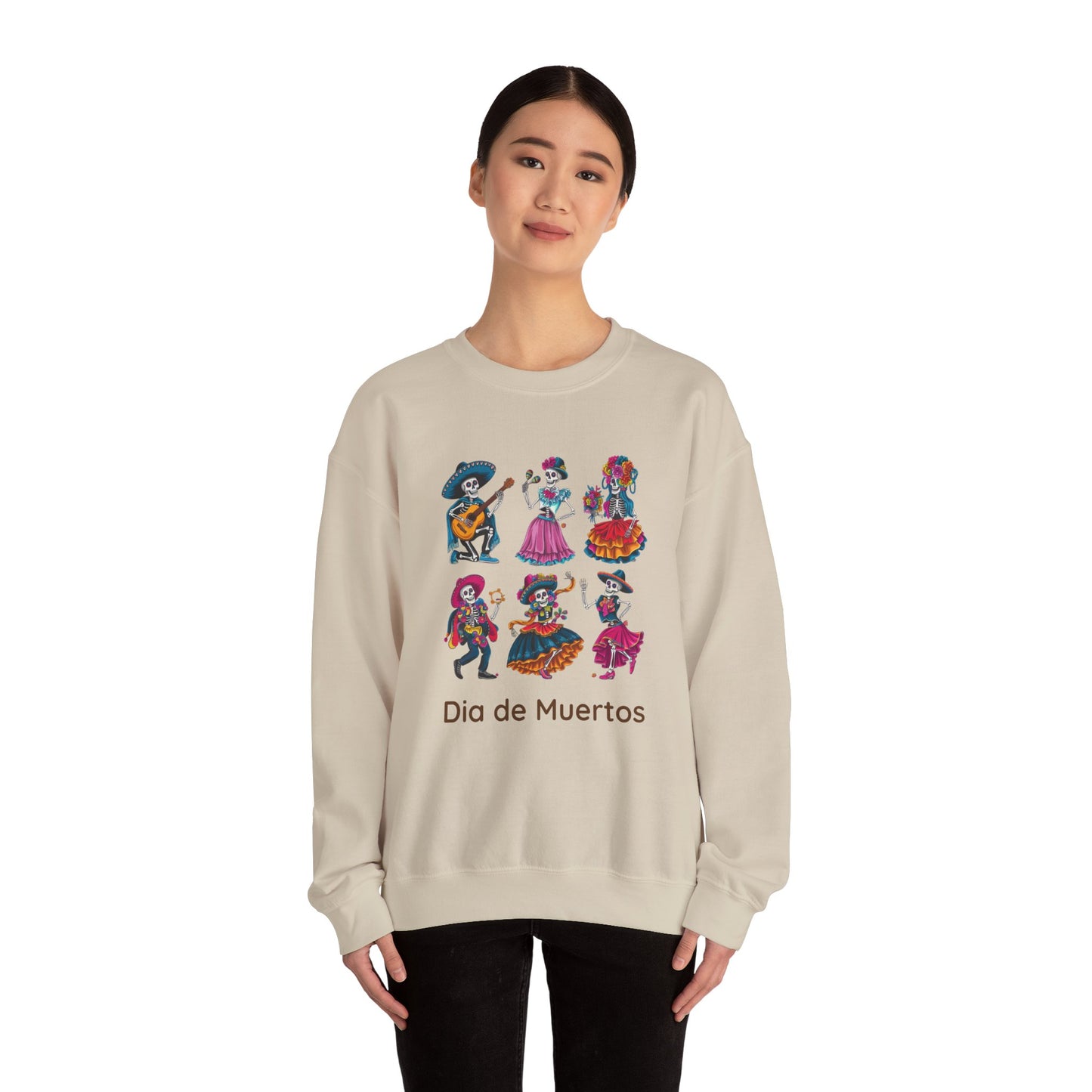 Dia de los Muertos Crewneck Sweatshirt, Cozy Halloween Sweatshirt, Unisex Sweatshirt, Festival Apparel, Mexican Cultural Celebration Clothing