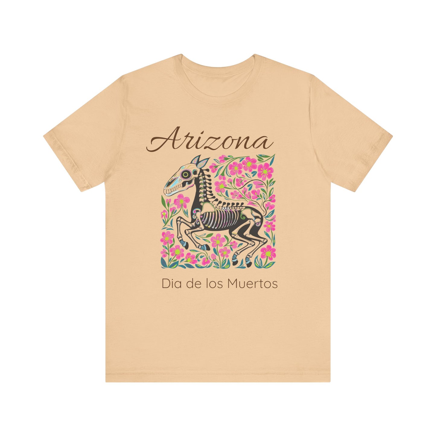 Dia de los Muertos Unisex Tee, Skull Art Shirt, Horse Skeleton,Arizona Gift, Fall Fashion, Halloween Celebration, Fiery Spirit