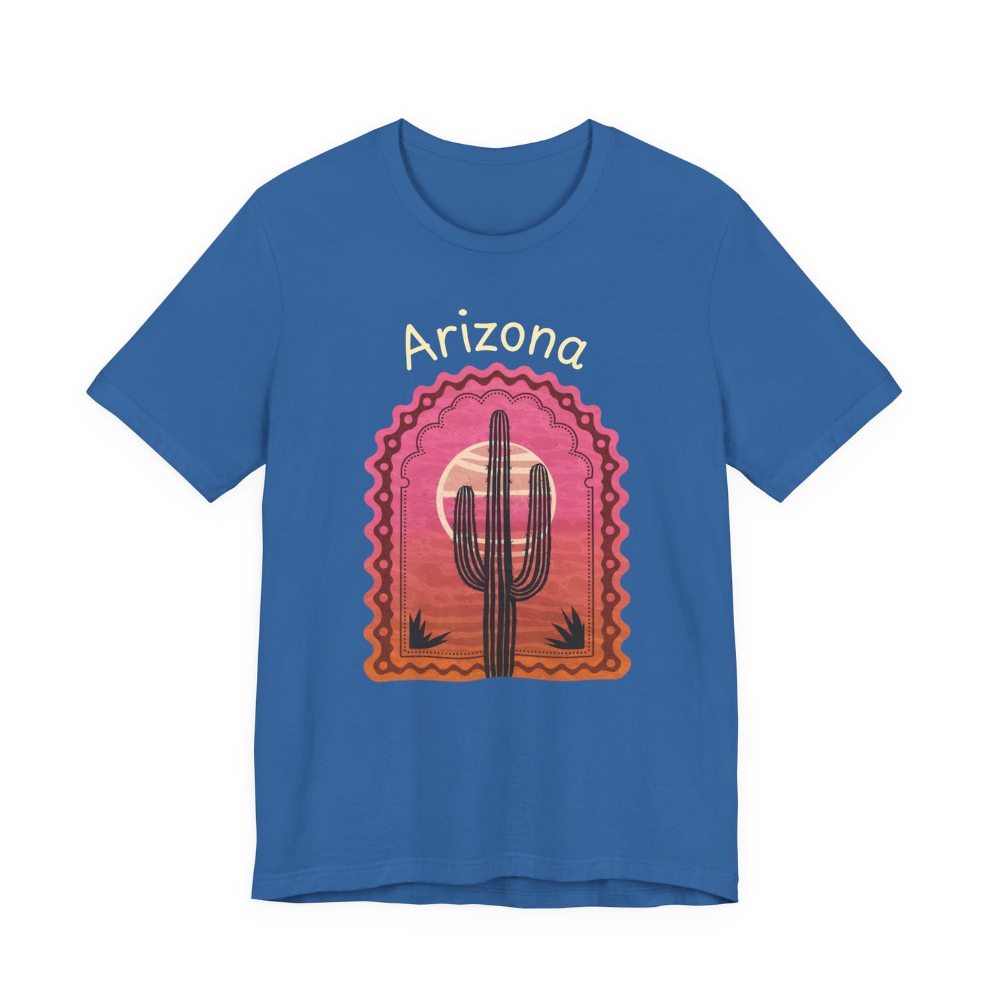 Desert Saguaro Sunset Graphic Tee for Nature Lovers, Boho Summer Shirt, Gift for Adventurers, Vacation Wear, Casual Outfit