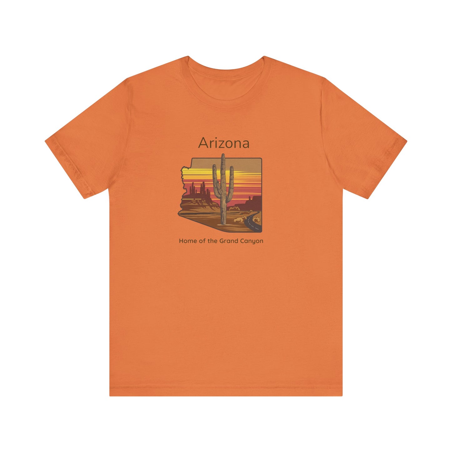 Arizona Sunset Graphic Tee, Arizona Home of the Grand Canyon Shirt, Travel Souvenir, Unisex Casual Wear, Nature Lover Gift