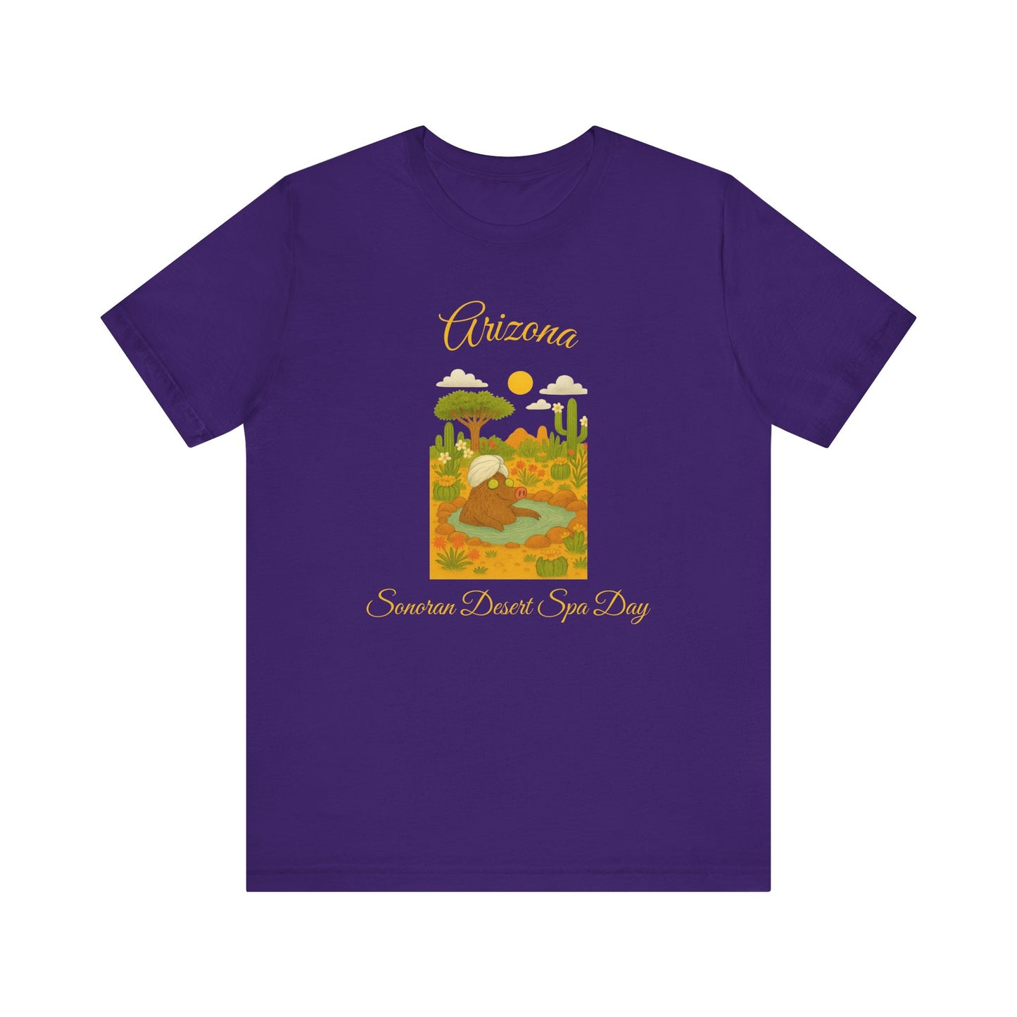 Arizona Sonoran Desert  Javelina Spa Day Souvenir Tee, Unisex Short Sleeve Shirt, Nature Lover Gift, Holiday Casual Wear, Adventure T-Shirt, Summer Travel Souvenir