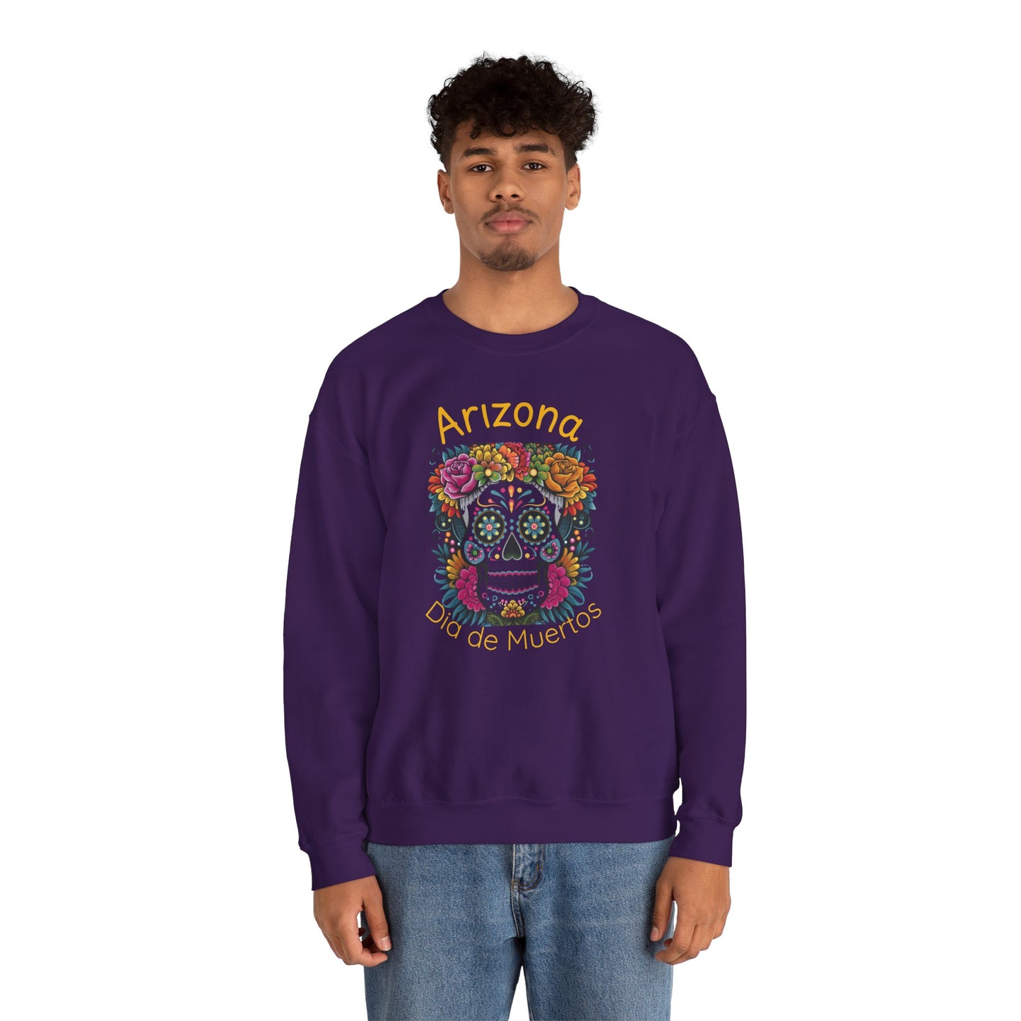 Arizona Día de Muertos Crewneck Sweatshirt | Cozy Unisex Apparel for DAy of the Dead Celebrations, Gifts, Homewear, Fall Fashion, Halloween