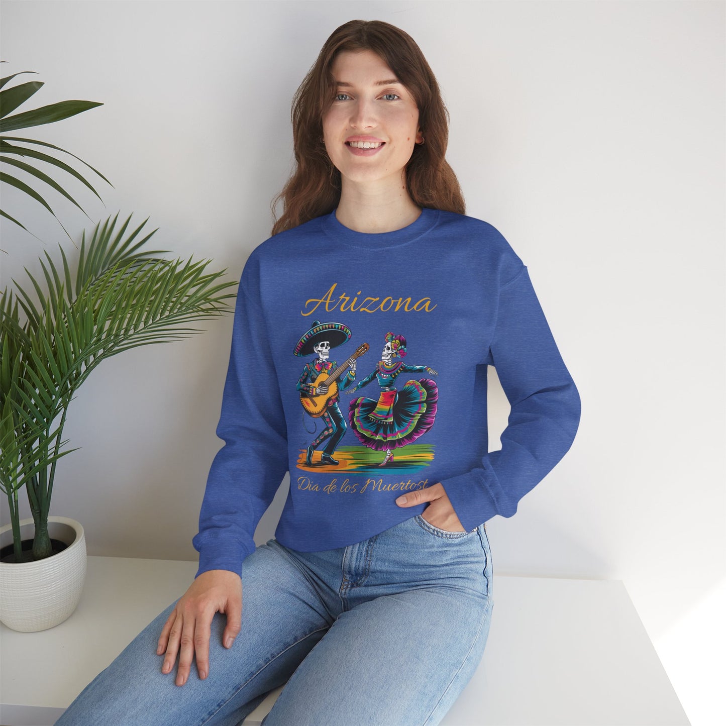 Arizona Día de los Muertos Sweatshirt, Cozy Crewneck, Unisex Apparel, Day of the Dead Gift, Fall Fashion Layer
