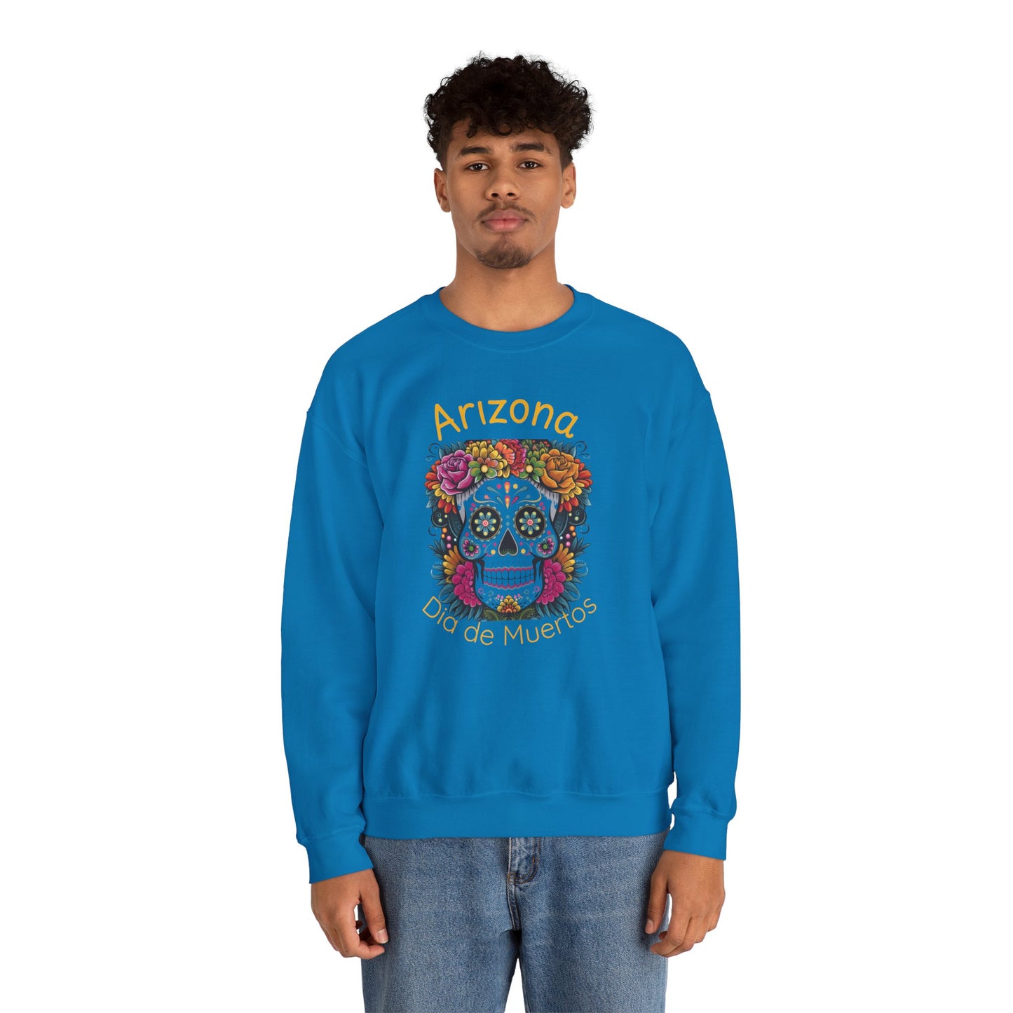 Arizona Día de Muertos Crewneck Sweatshirt | Cozy Unisex Apparel for DAy of the Dead Celebrations, Gifts, Homewear, Fall Fashion, Halloween