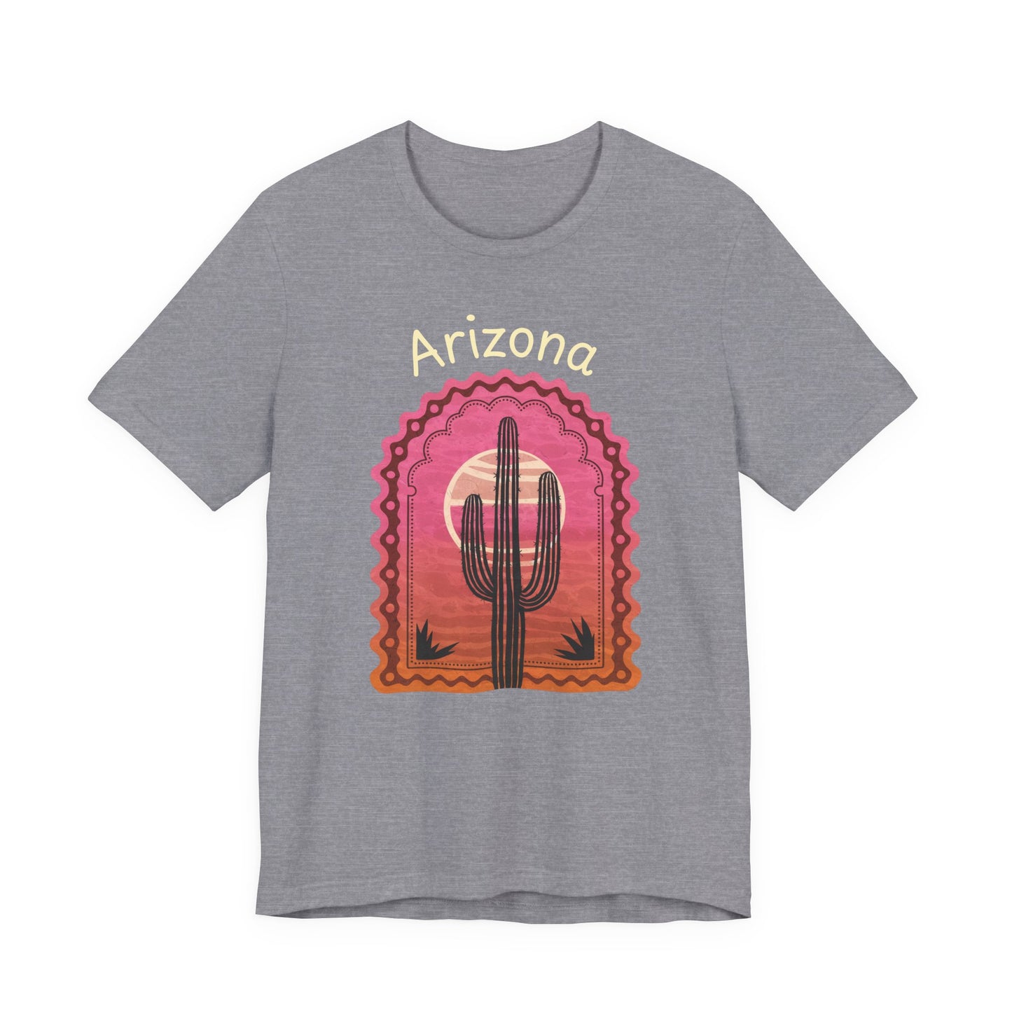 Desert Saguaro Sunset Graphic Tee for Nature Lovers, Boho Summer Shirt, Gift for Adventurers, Vacation Wear, Casual Outfit