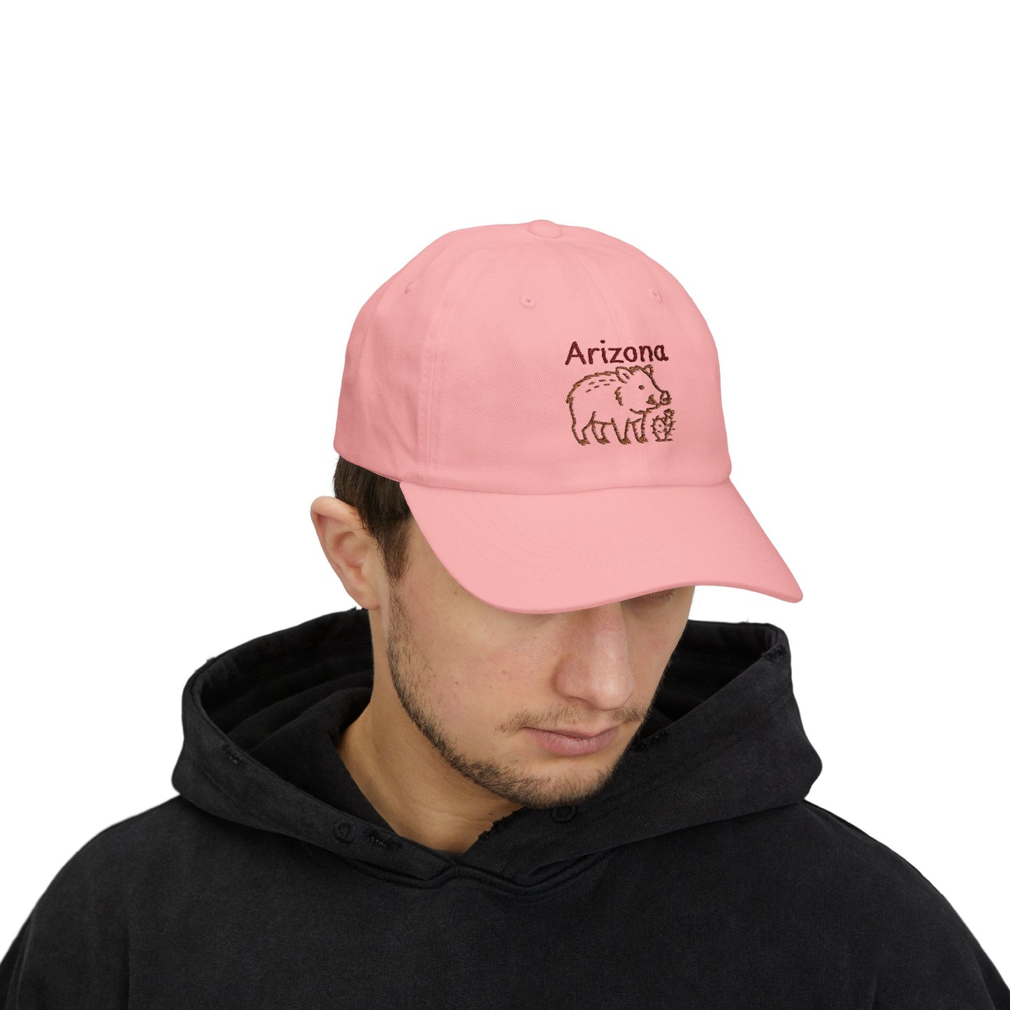 Arizona Javelina and cactus Embroidered Classic Dad Cap | Casual Summer Hat, Gift for Him, Outdoor Adventures, Travel, Fashion Accessory
