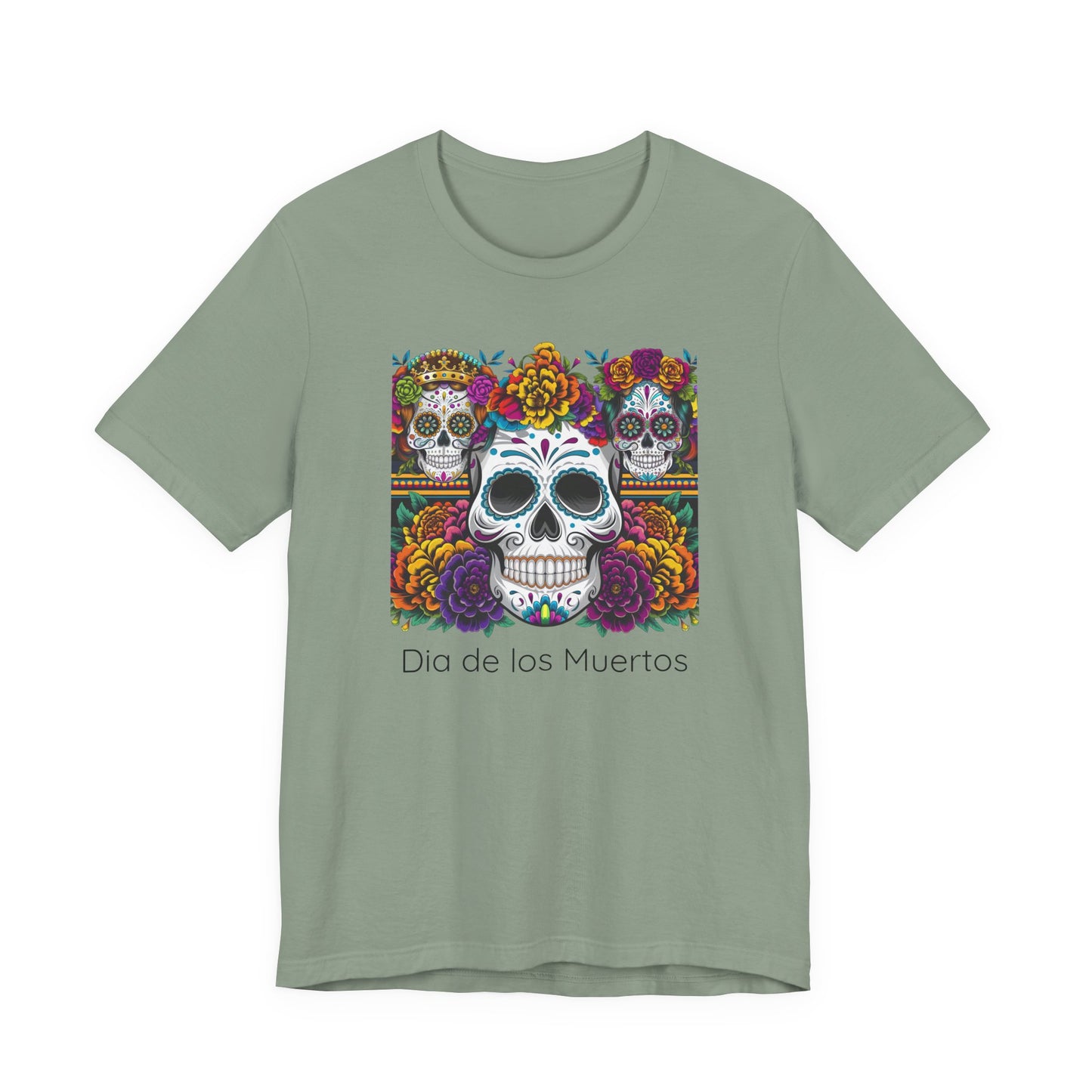 Dia de los Muertos Unisex Short Sleeve Tee, Sugar Skull Shirt, Halloween Apparel, Day of the Dead, Celebration T-Shirt