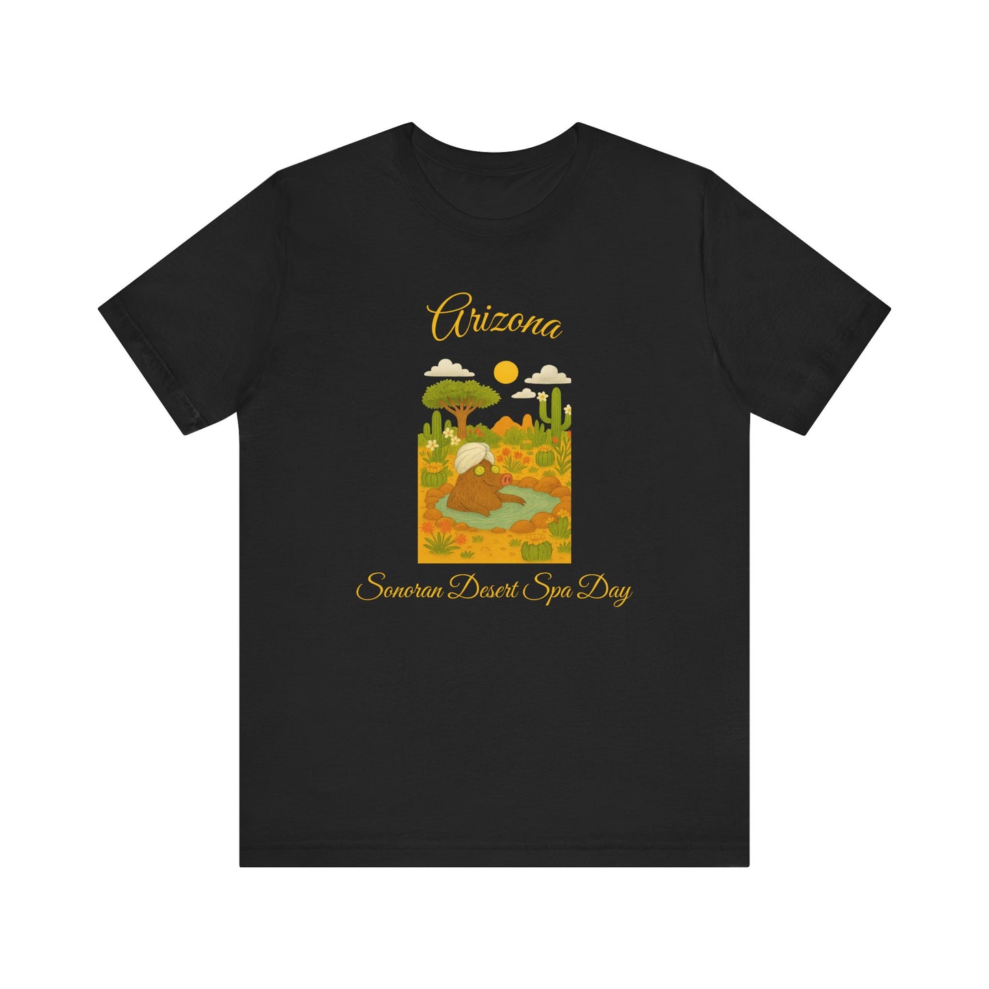 Arizona Sonoran Desert  Javelina Spa Day Souvenir Tee, Unisex Short Sleeve Shirt, Nature Lover Gift, Holiday Casual Wear, Adventure T-Shirt, Summer Travel Souvenir
