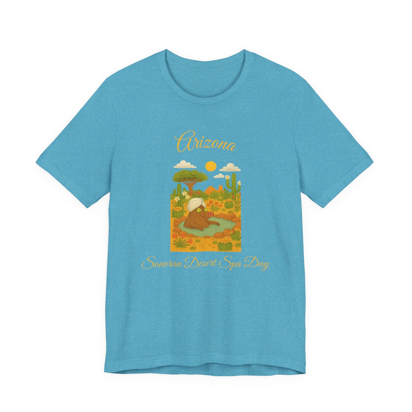 Arizona Sonoran Desert  Javelina Spa Day Souvenir Tee, Unisex Short Sleeve Shirt, Nature Lover Gift, Holiday Casual Wear, Adventure T-Shirt, Summer Travel Souvenir