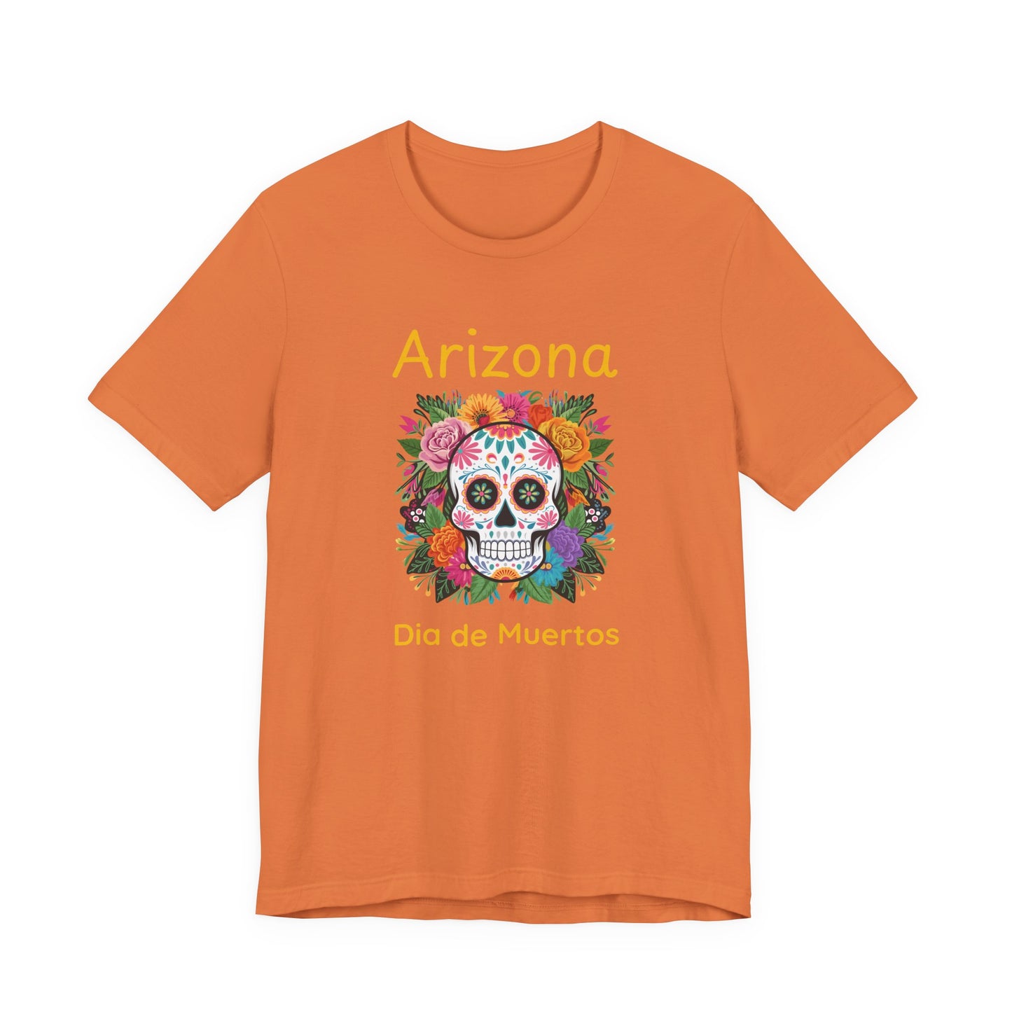 Dia de Muertos Unisex Tee, Arizona Skull Shirt, Day of the Dead Apparel, Festival T-Shirt,  Celebration Top