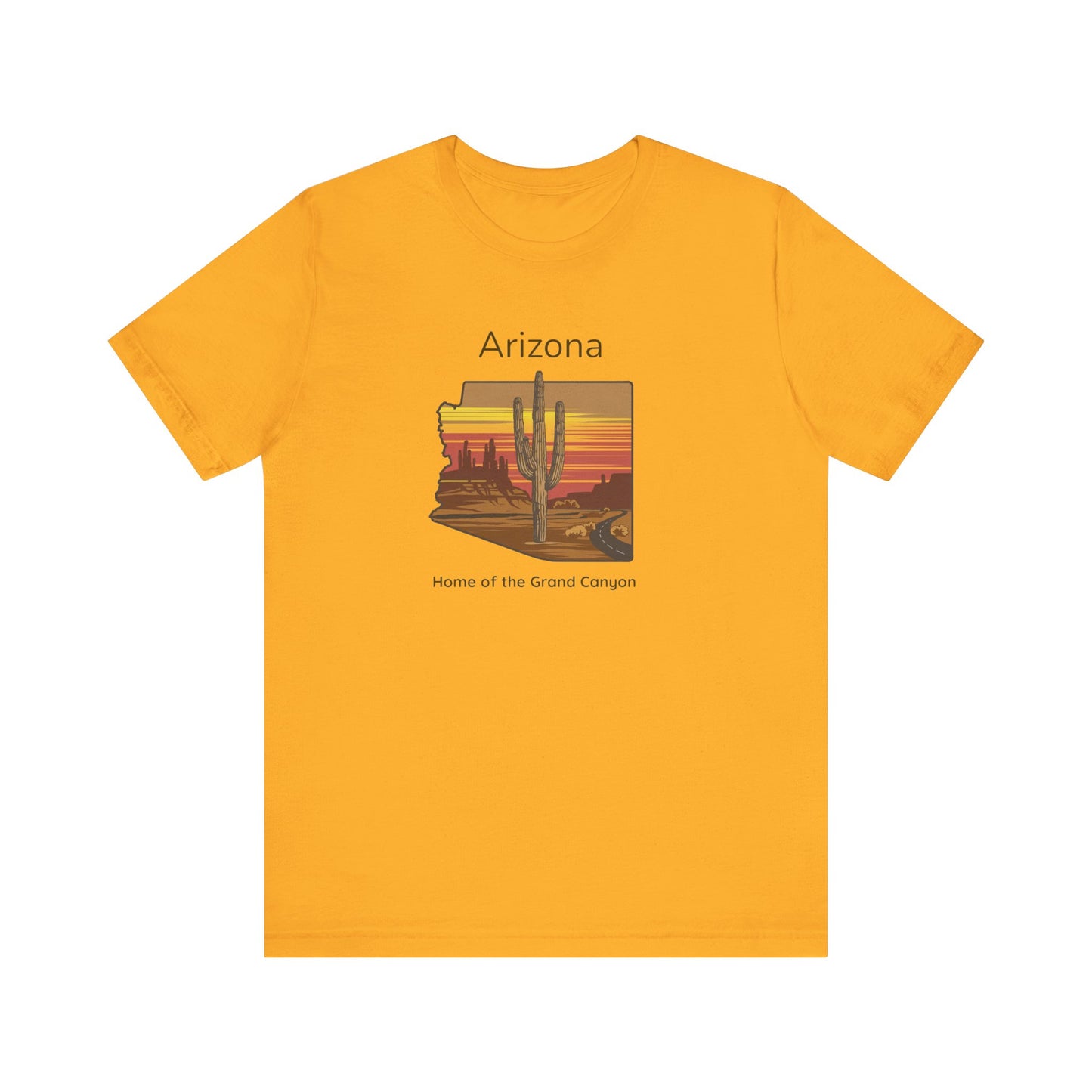 Arizona Sunset Graphic Tee, Arizona Home of the Grand Canyon Shirt, Travel Souvenir, Unisex Casual Wear, Nature Lover Gift