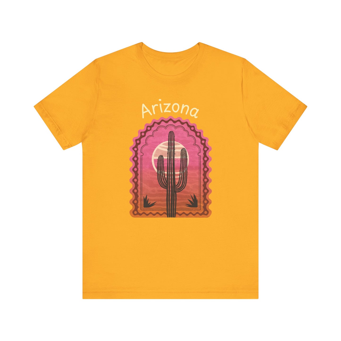 Desert Saguaro Sunset Graphic Tee for Nature Lovers, Boho Summer Shirt, Gift for Adventurers, Vacation Wear, Casual Outfit