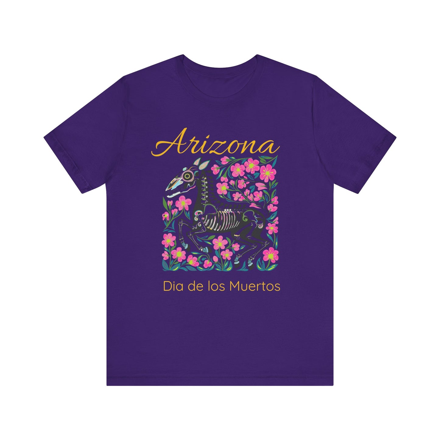 Dia de los Muertos Unisex Tee, Skull Art Shirt, Horse Skeleton,Arizona Gift, Fall Fashion, Halloween Celebration, Fiery Spirit
