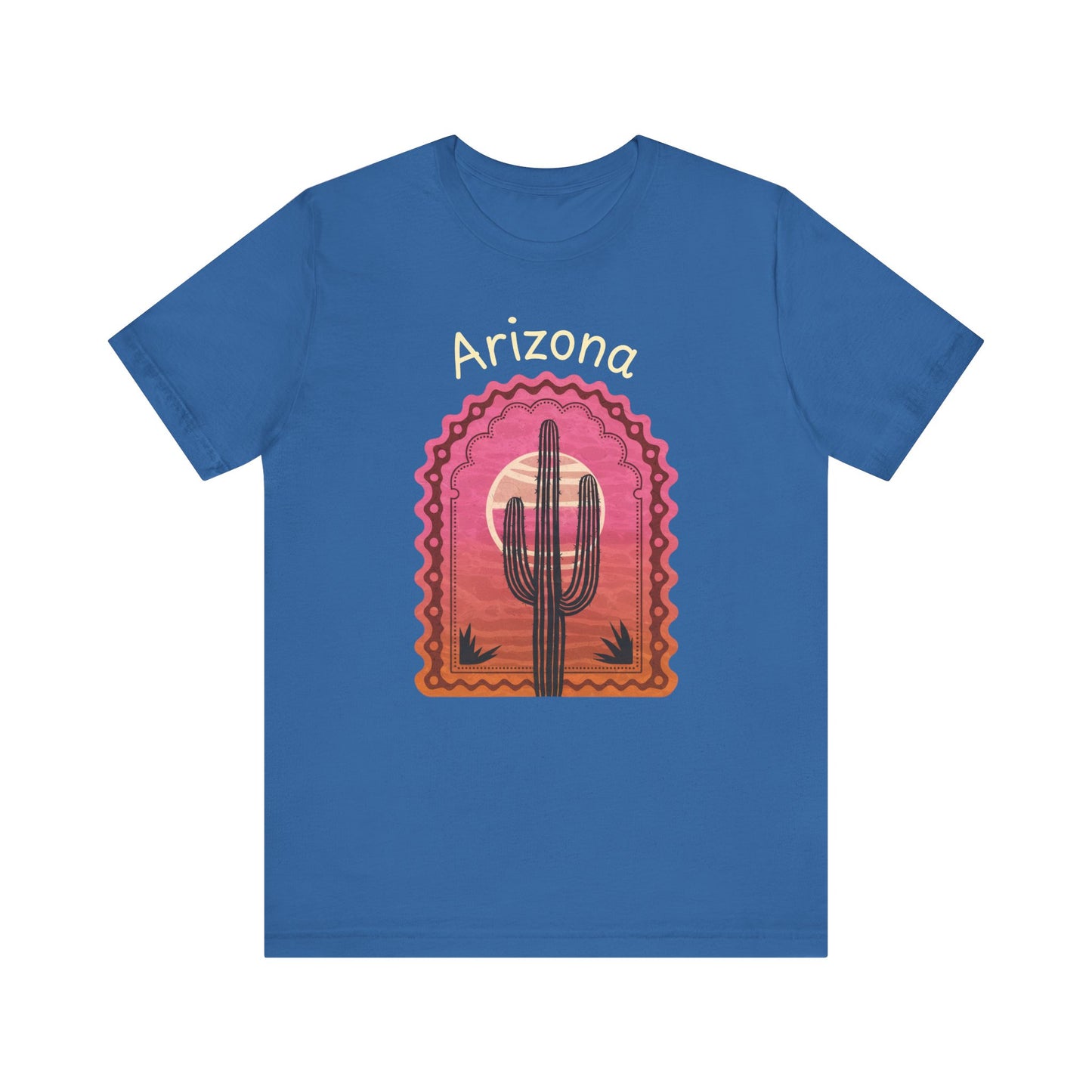 Desert Saguaro Sunset Graphic Tee for Nature Lovers, Boho Summer Shirt, Gift for Adventurers, Vacation Wear, Casual Outfit