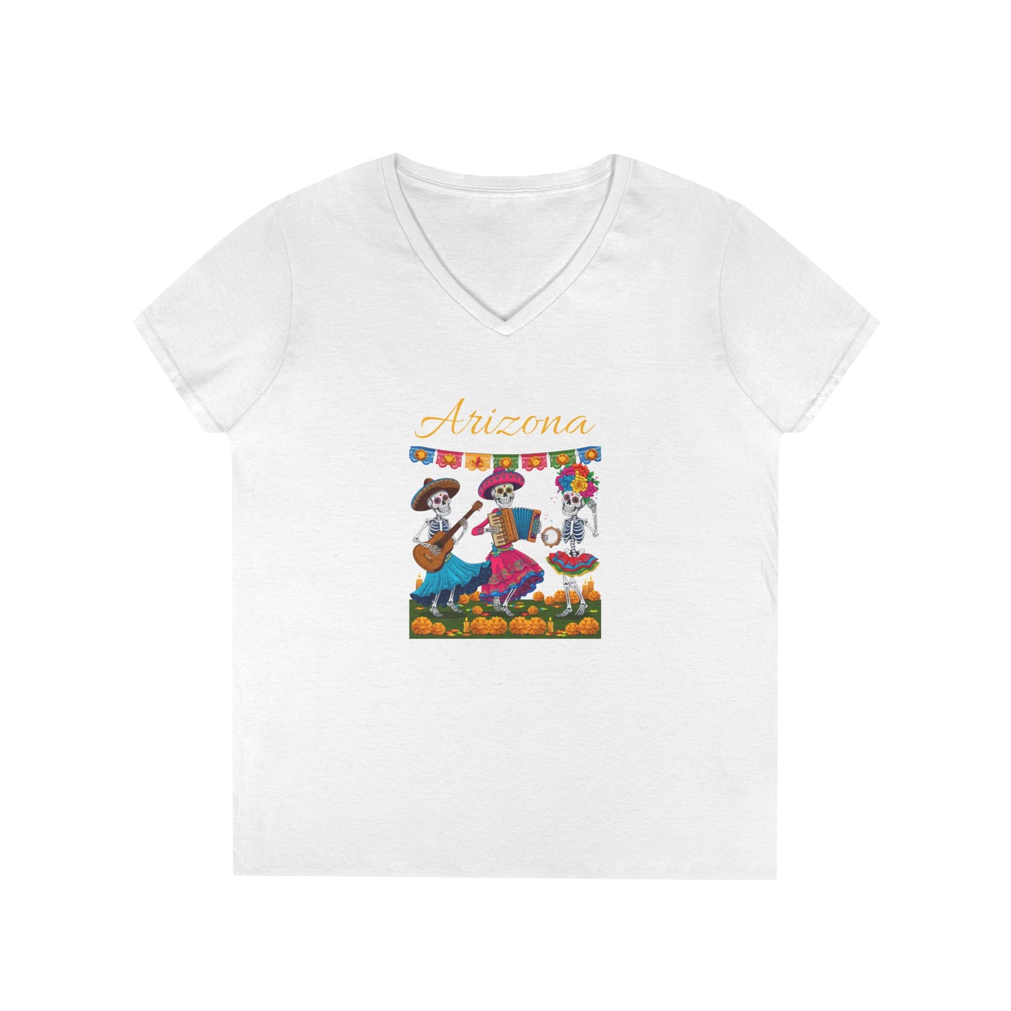 Skeletons Day of the Dead V-Neck T-Shirt