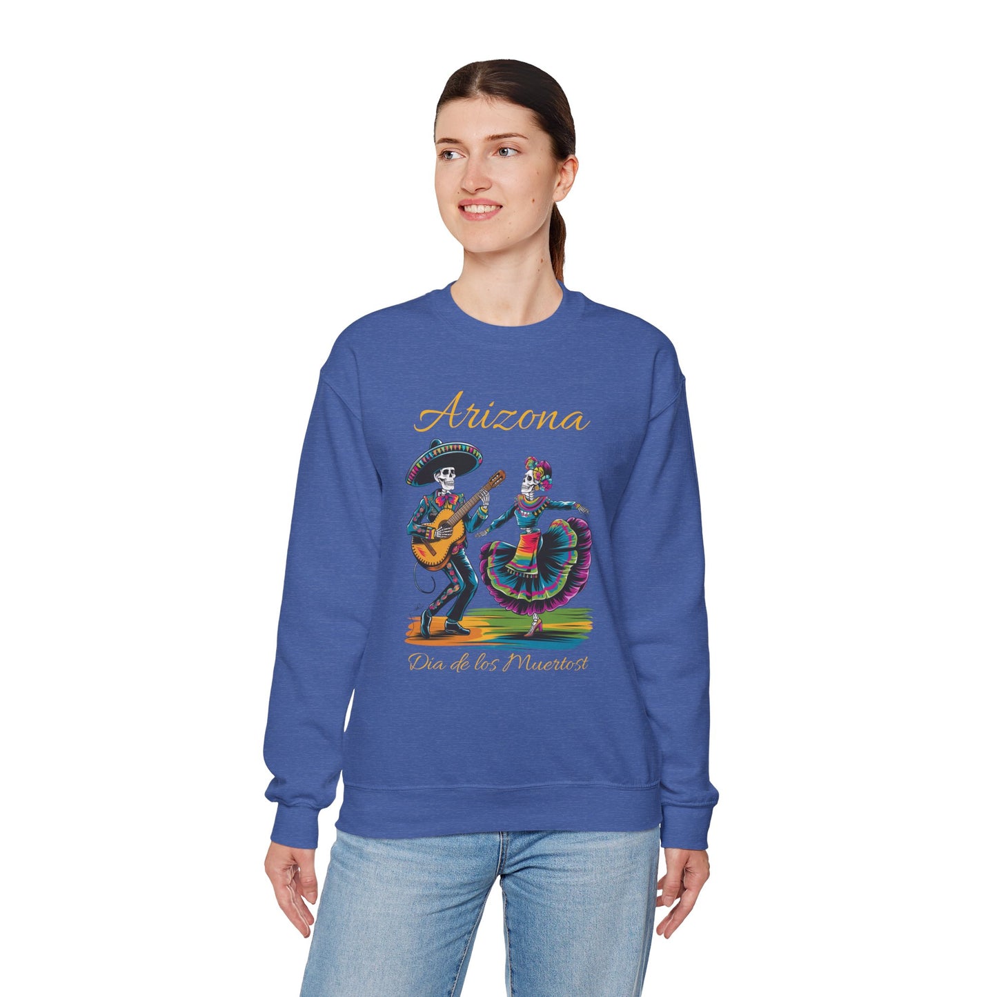 Arizona Día de los Muertos Sweatshirt, Cozy Crewneck, Unisex Apparel, Day of the Dead Gift, Fall Fashion Layer