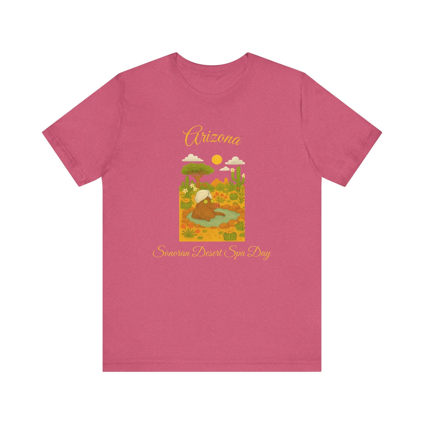 Arizona Sonoran Desert  Javelina Spa Day Souvenir Tee, Unisex Short Sleeve Shirt, Nature Lover Gift, Holiday Casual Wear, Adventure T-Shirt, Summer Travel Souvenir